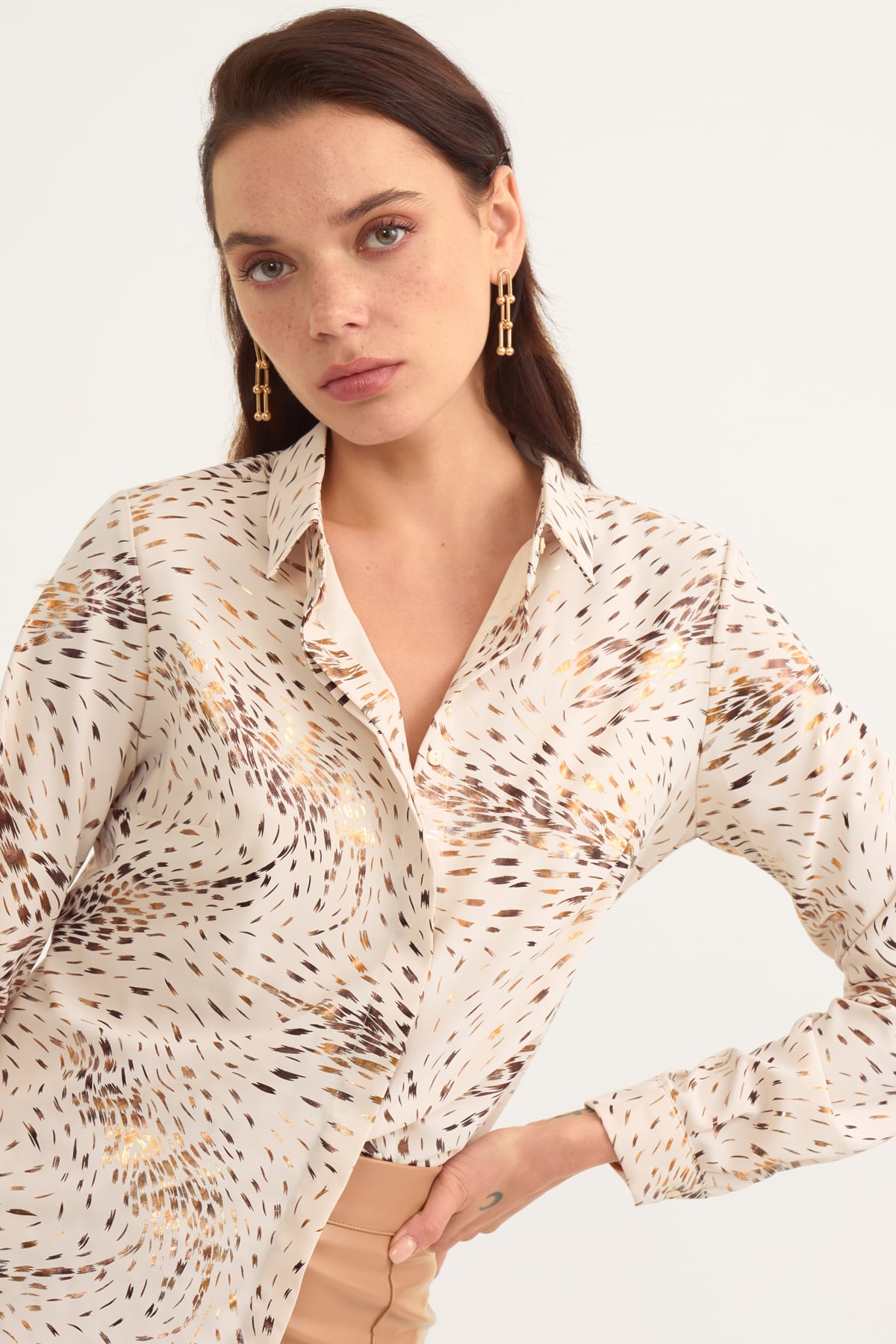 Empirme shabby shirt - BEIGE