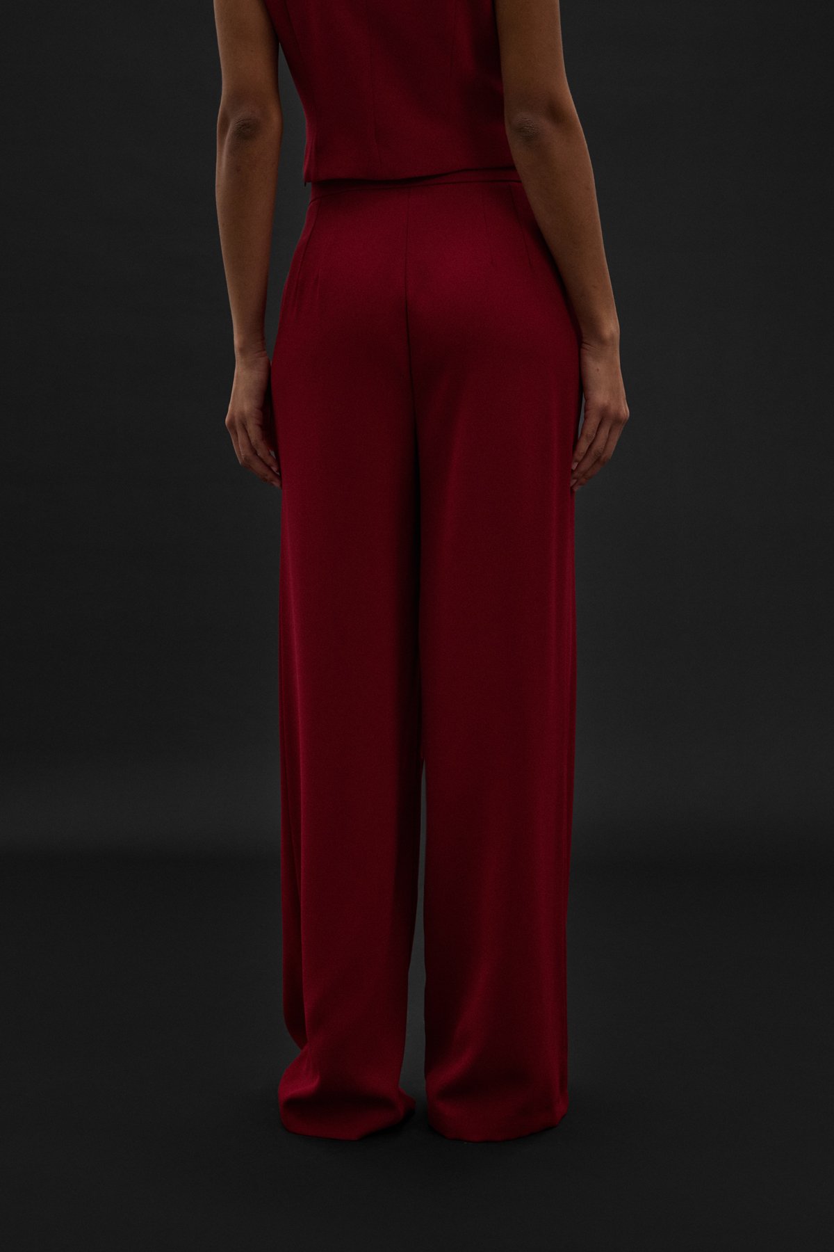 Eva Krep Pantolon - Bordo