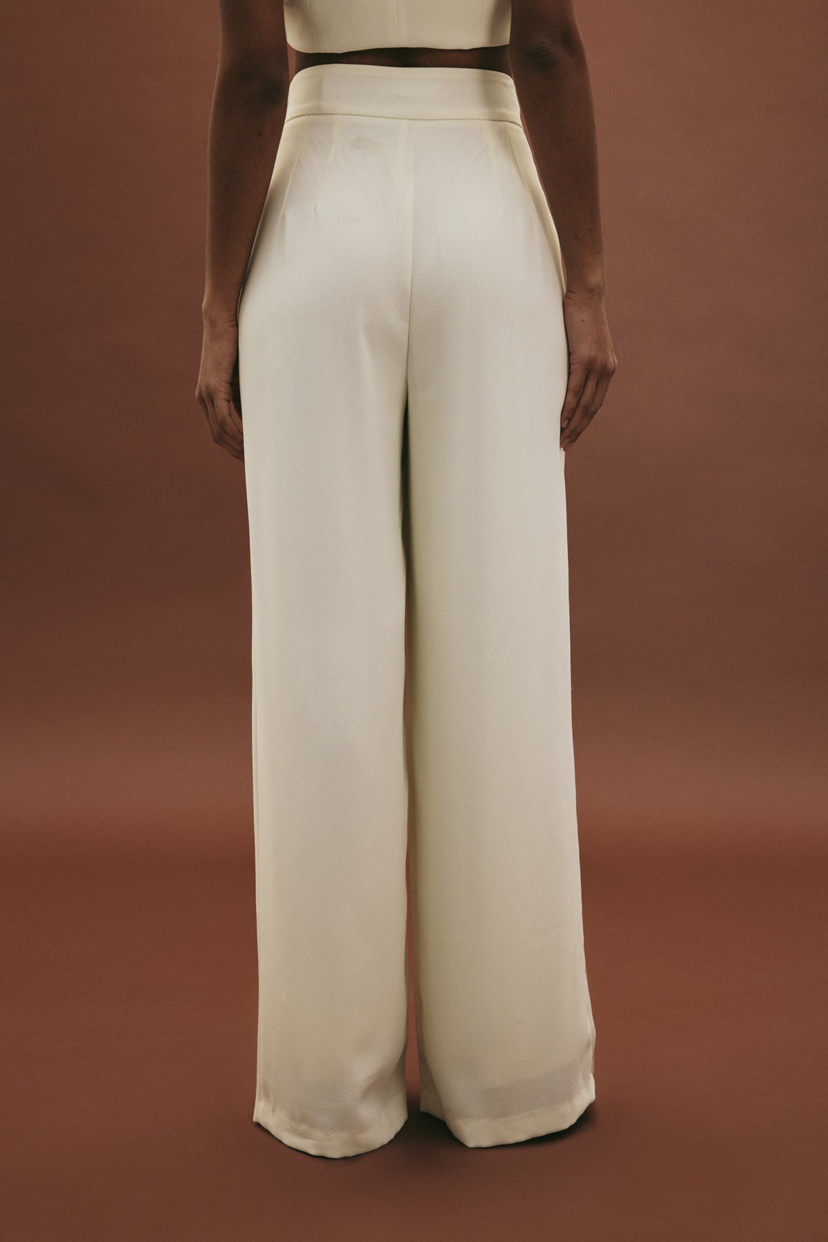 Eva Krep Pantolon - Ekru