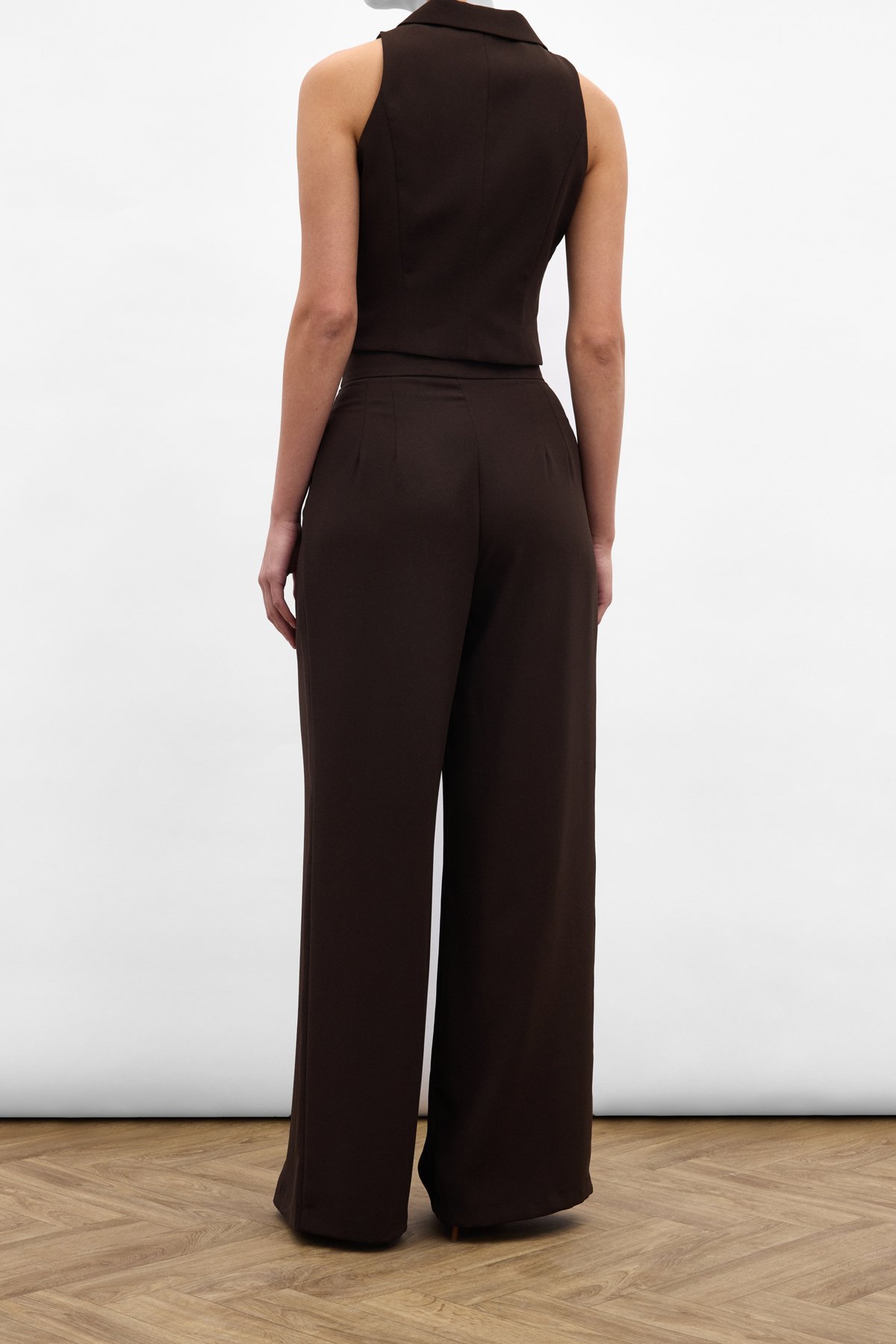 Eva Krep Pantolon - Kahve