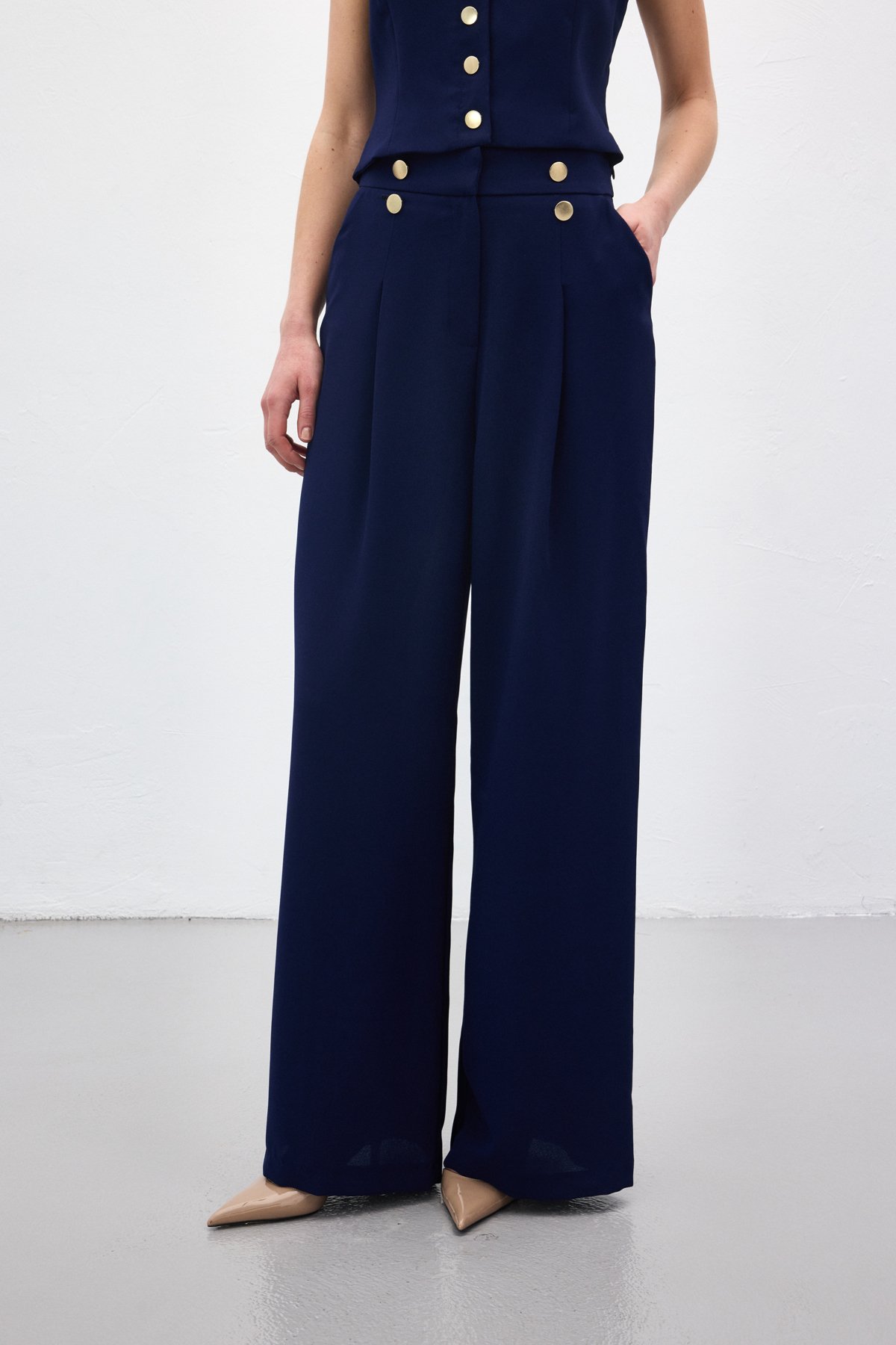 Eva Krep Pantolon - Lacivert