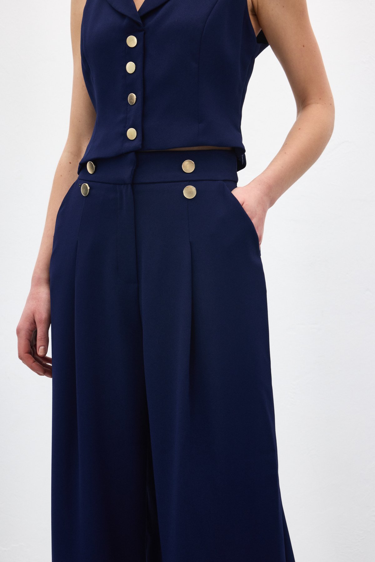 Eva Krep Pantolon - Lacivert