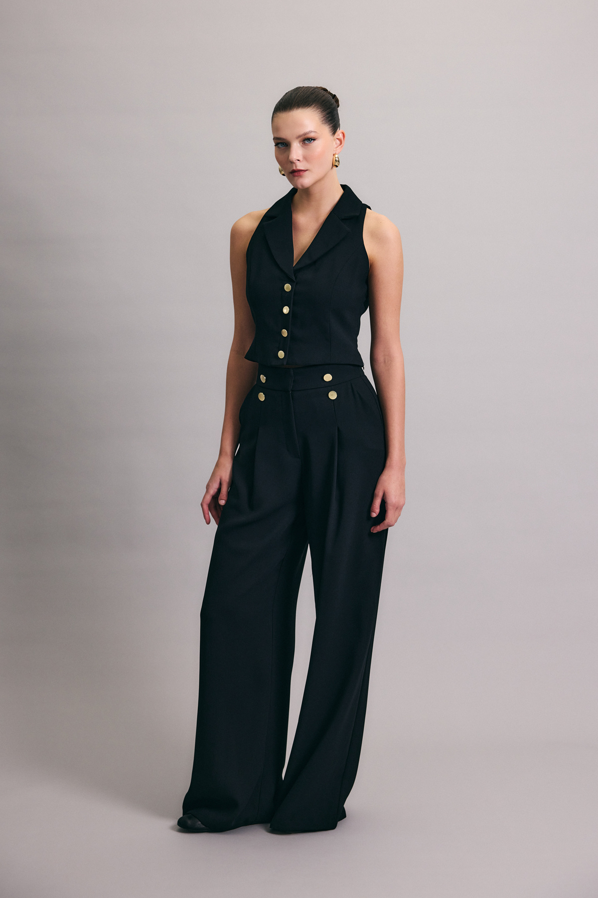 Eva Krep Pantolon - Siyah