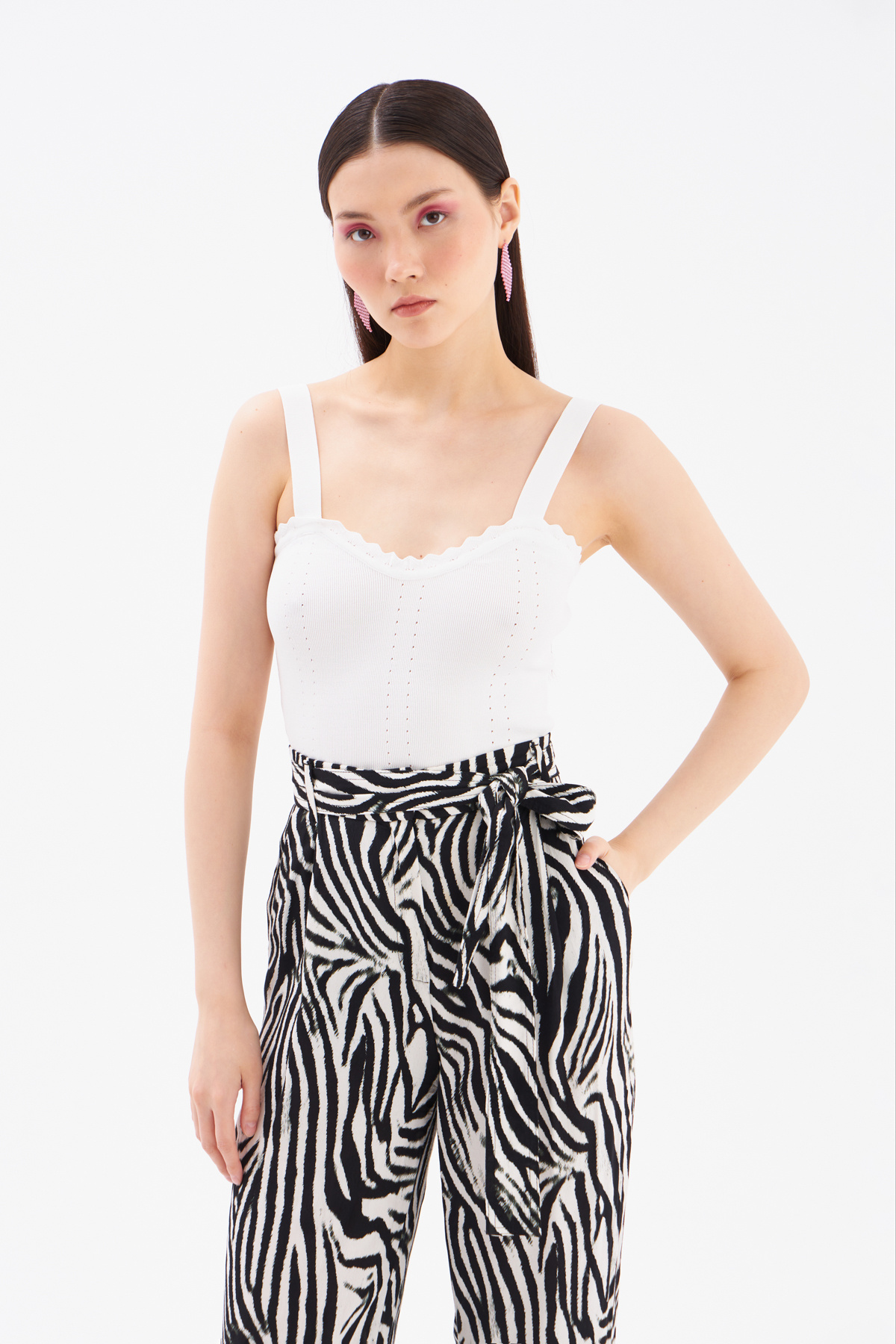 Frill Detailed Knitwear Blouse - ECRU