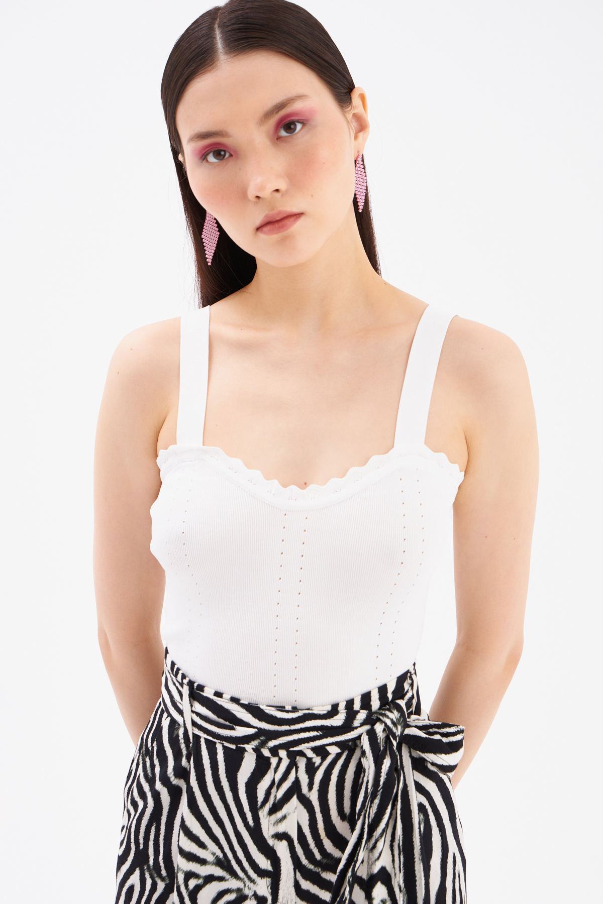 Frill Detailed Knitwear Blouse - ECRU