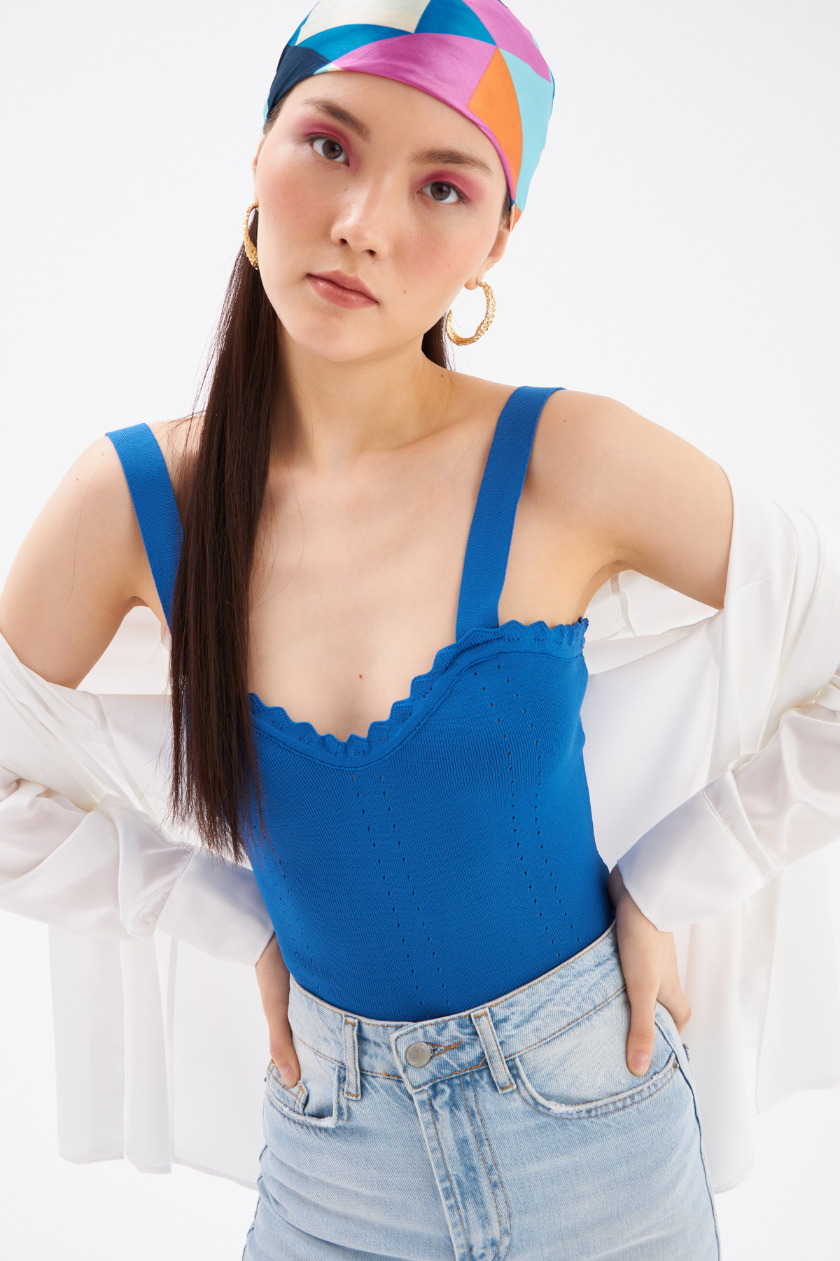 Frill Detailed Knitwear Blouse - BLUES