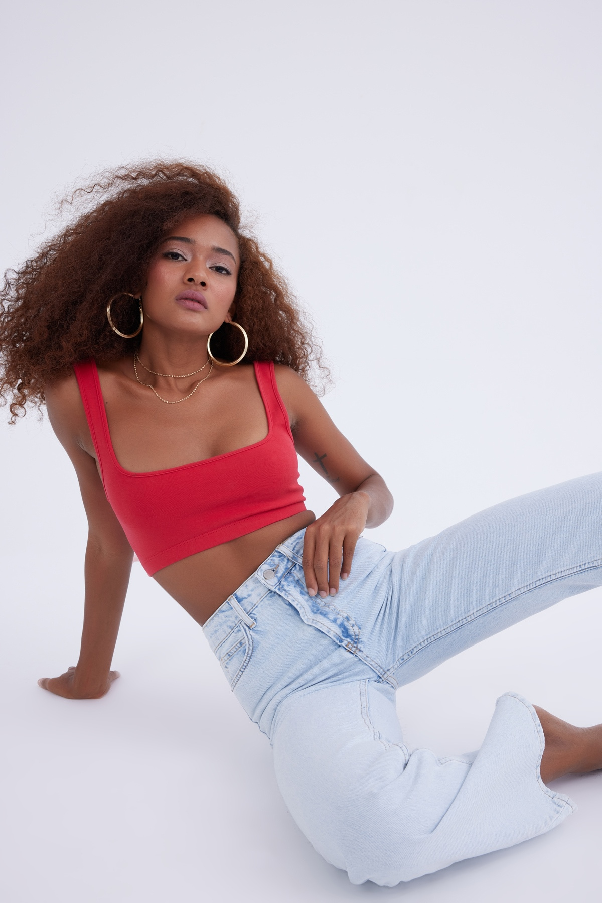 Fit 90s full  geniş paça jean - MAVİ