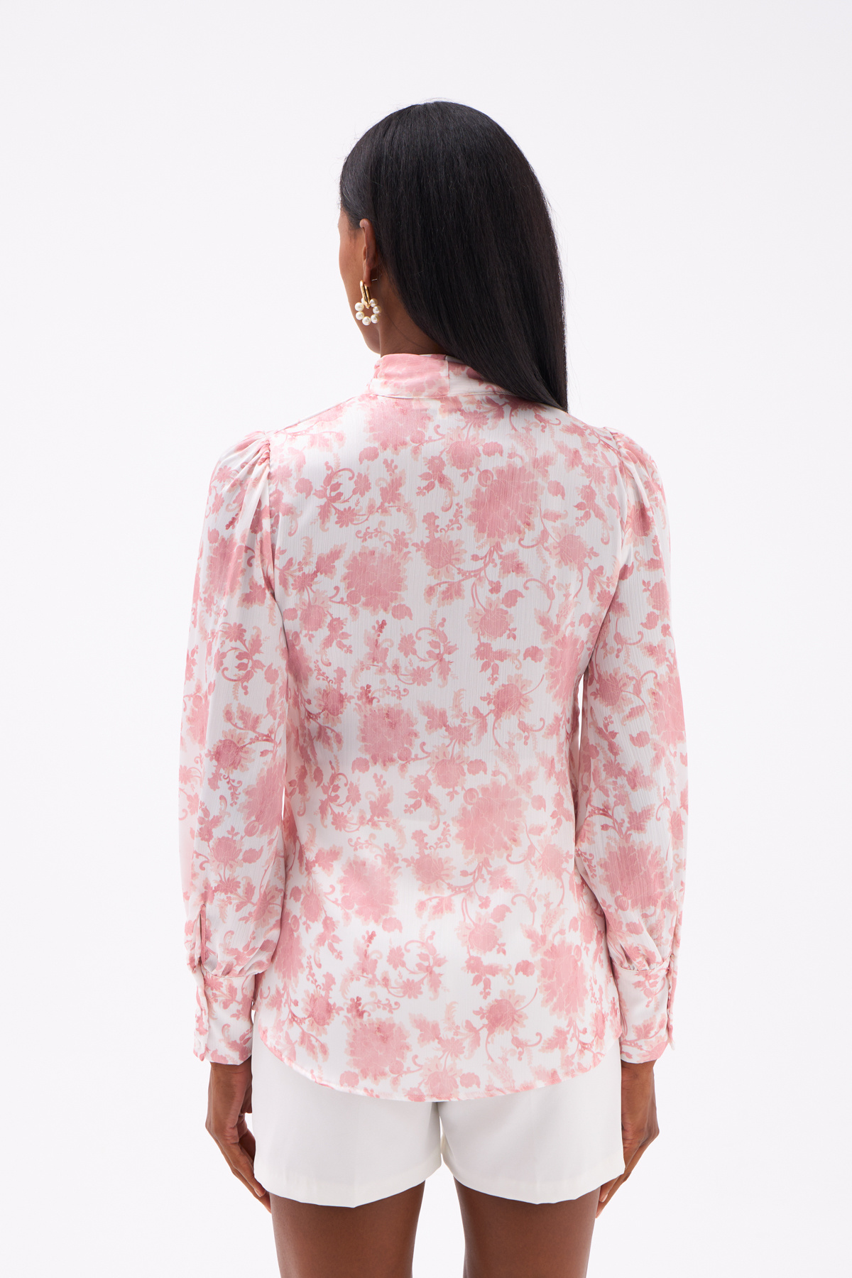 Scarf Detailed Blouse - PINK