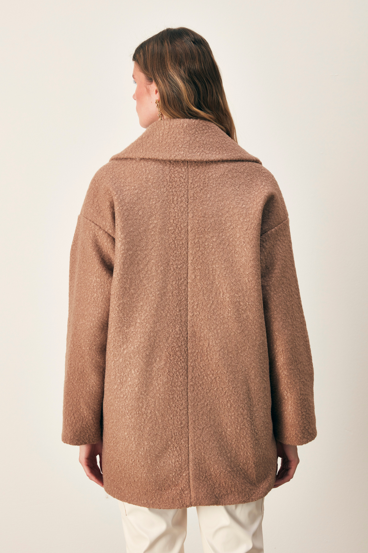 Geniş Cepli Buklet Kaban - CAMEL