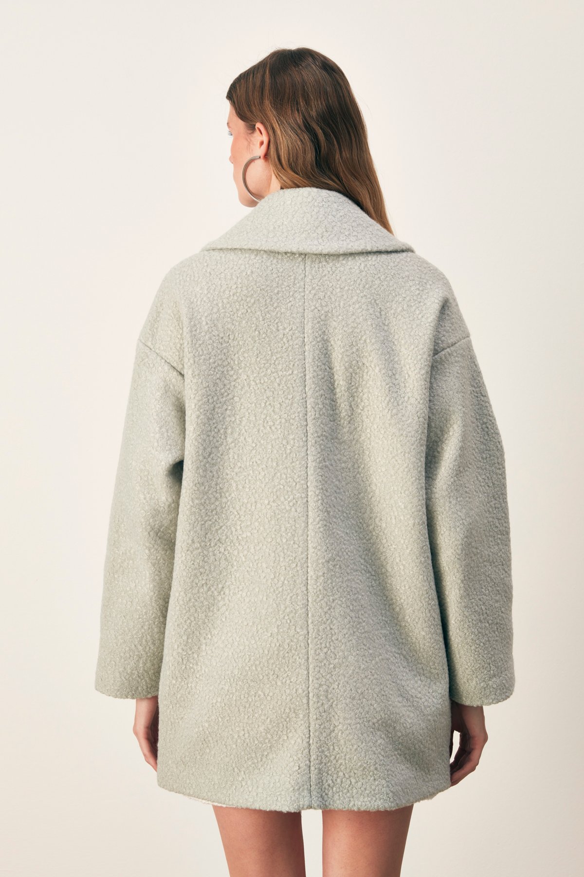 Wide Pocket Boucle Coat - MINT