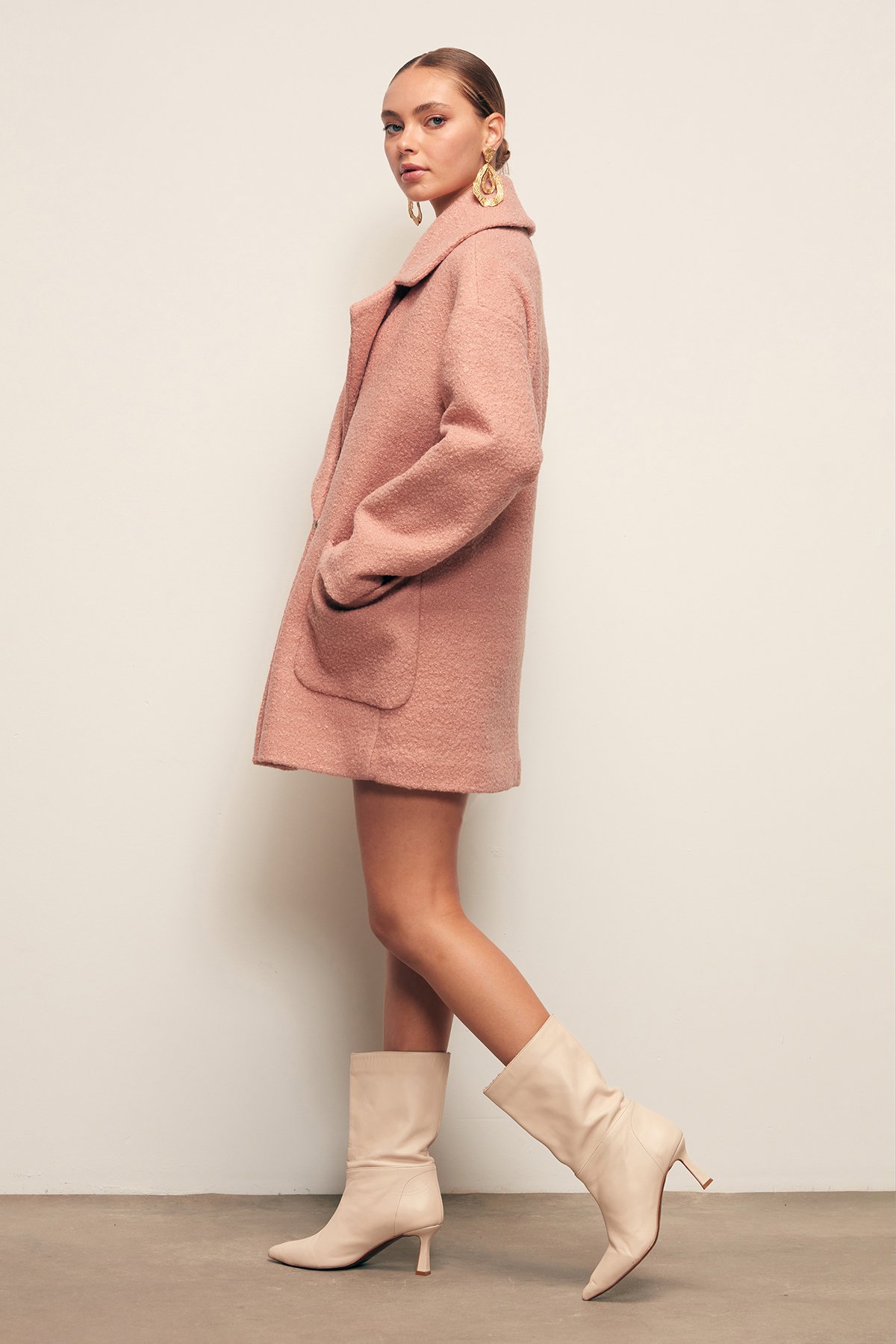 Geniş Cepli Buklet Kaban - PUDRA