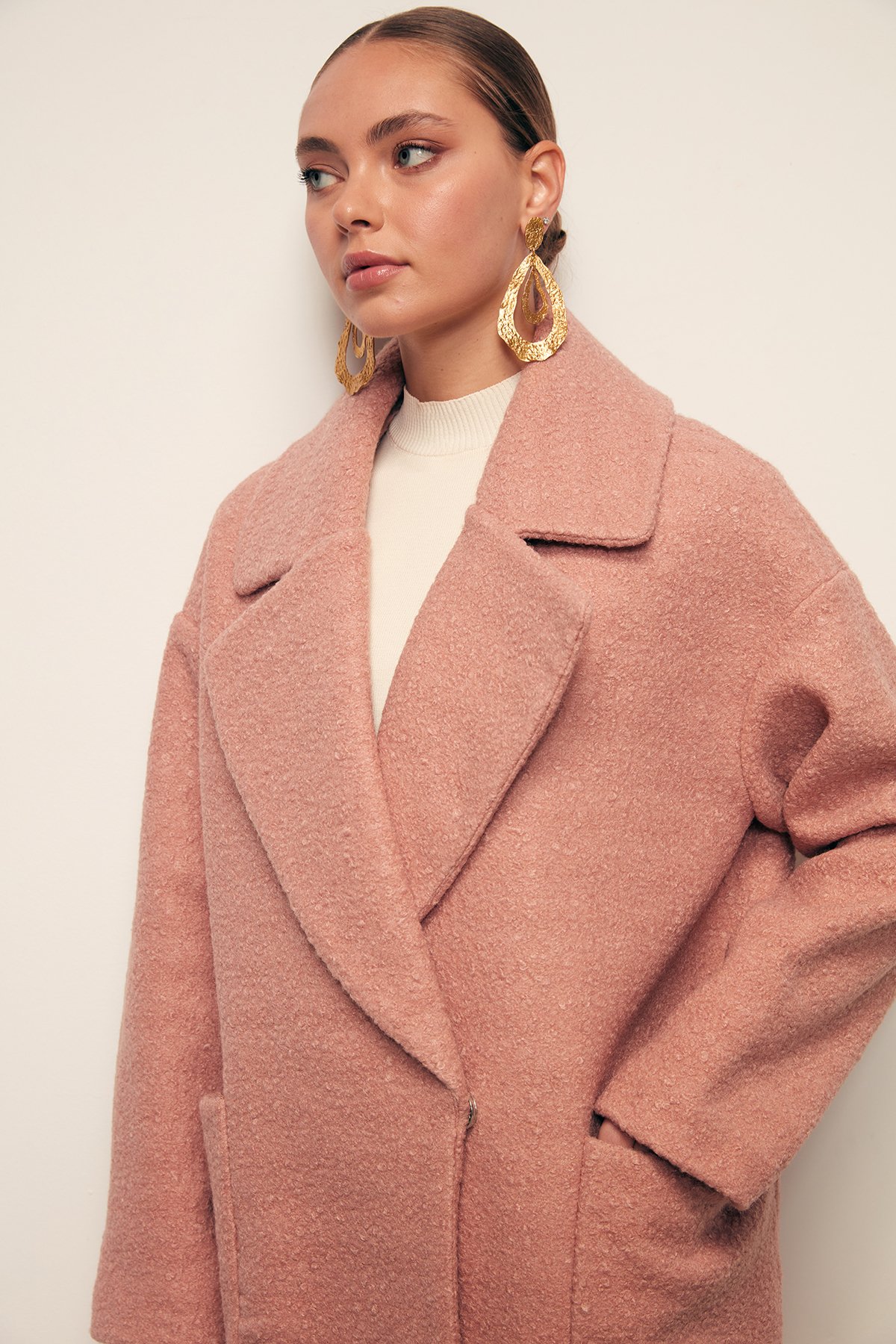 Geniş Cepli Buklet Kaban - PUDRA