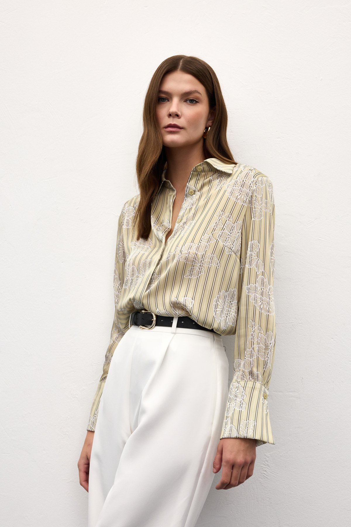 Geniş Manşetli Gömlek - Sarı