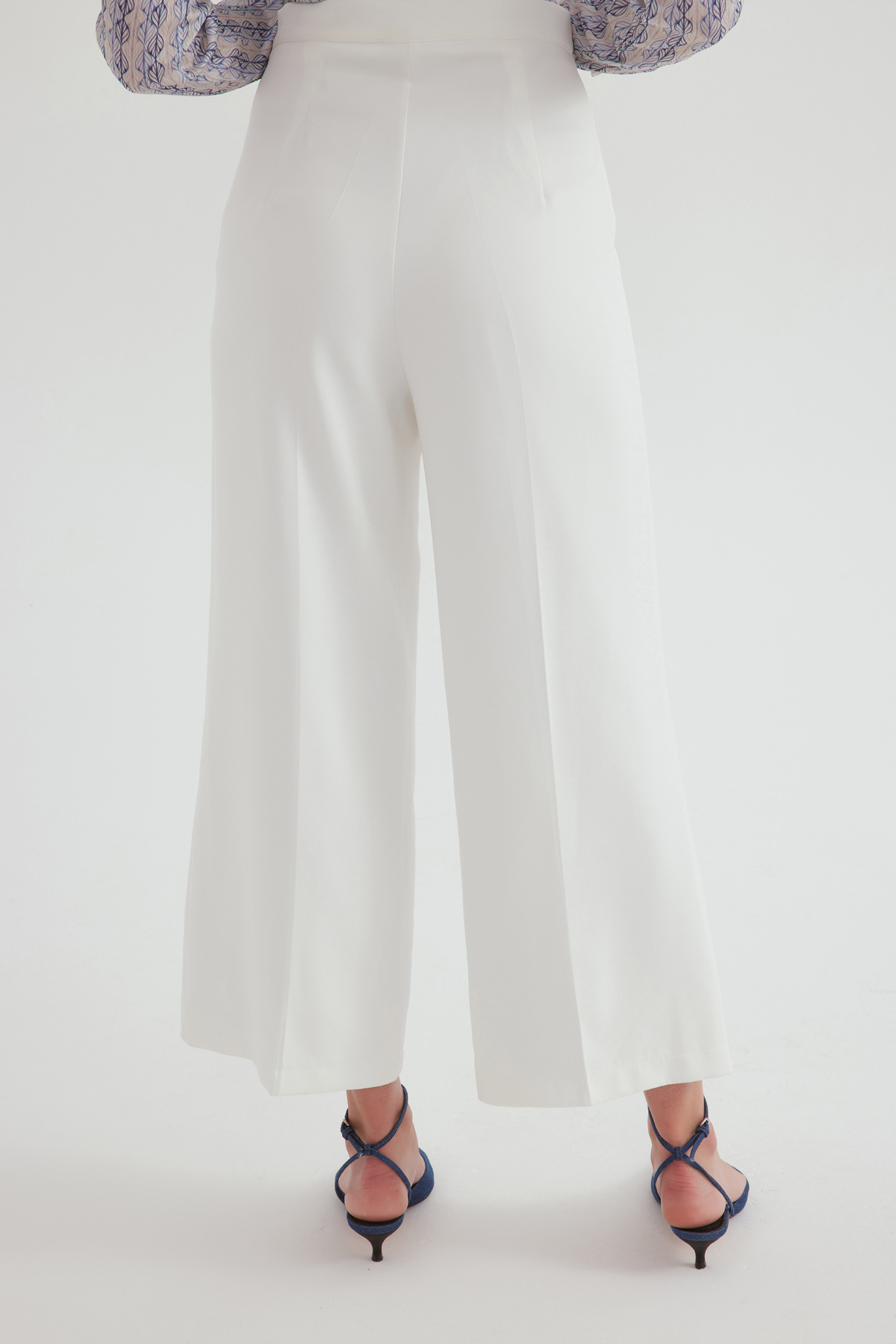 Geniş paça krep pantolon - EKRU