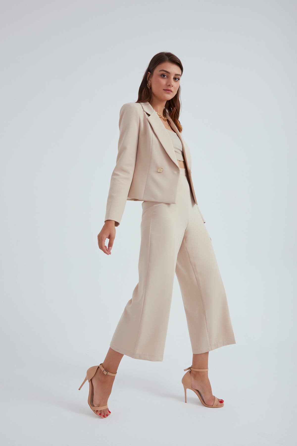 Geniş paça krep pantolon - TAŞ