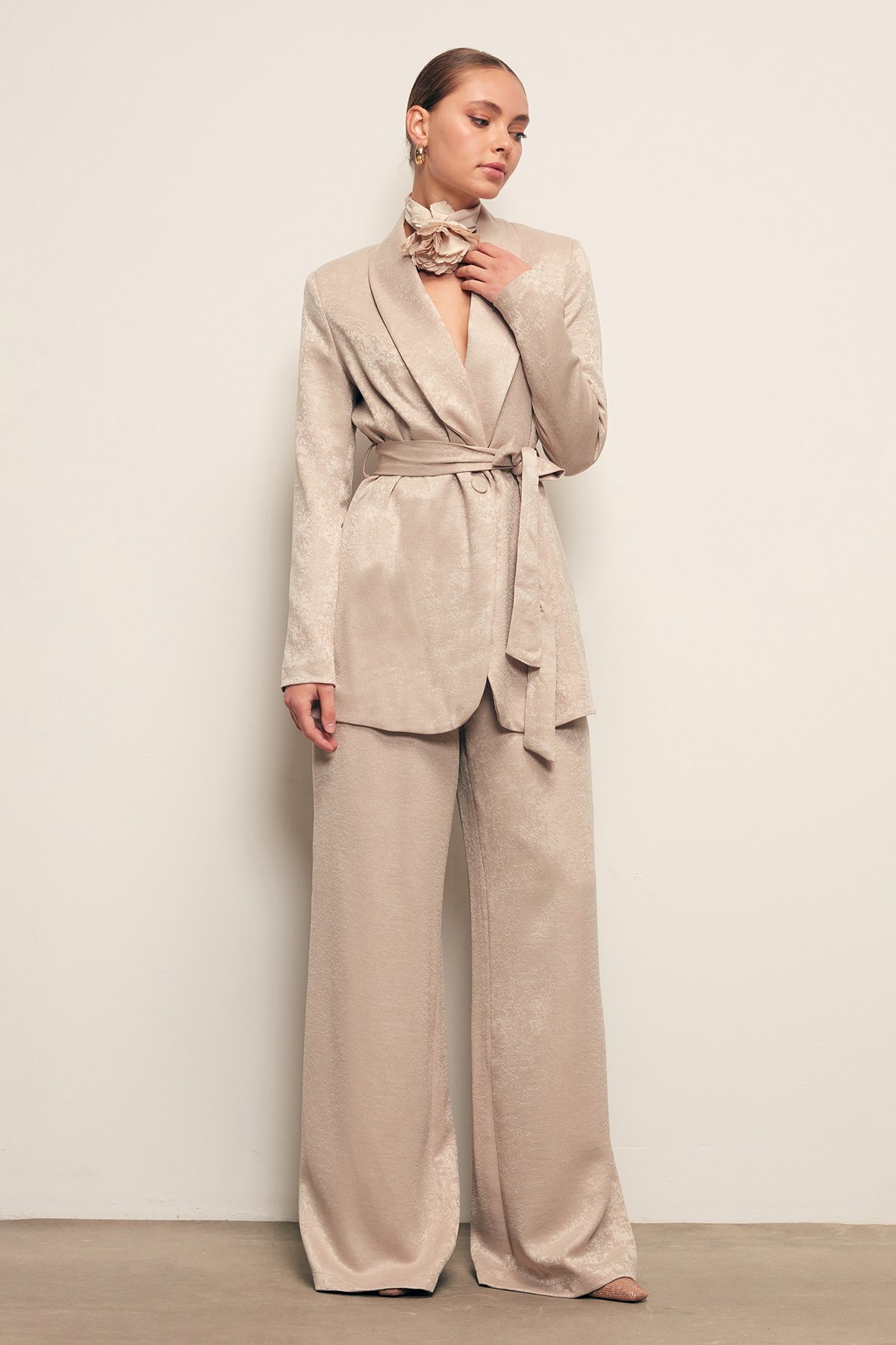 Geniş Paça Pantolon - BEJ