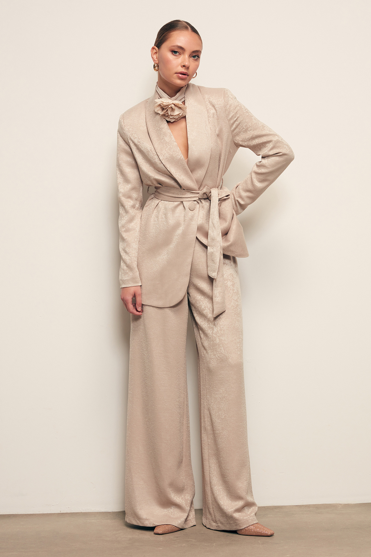 Geniş Paça Pantolon - BEJ