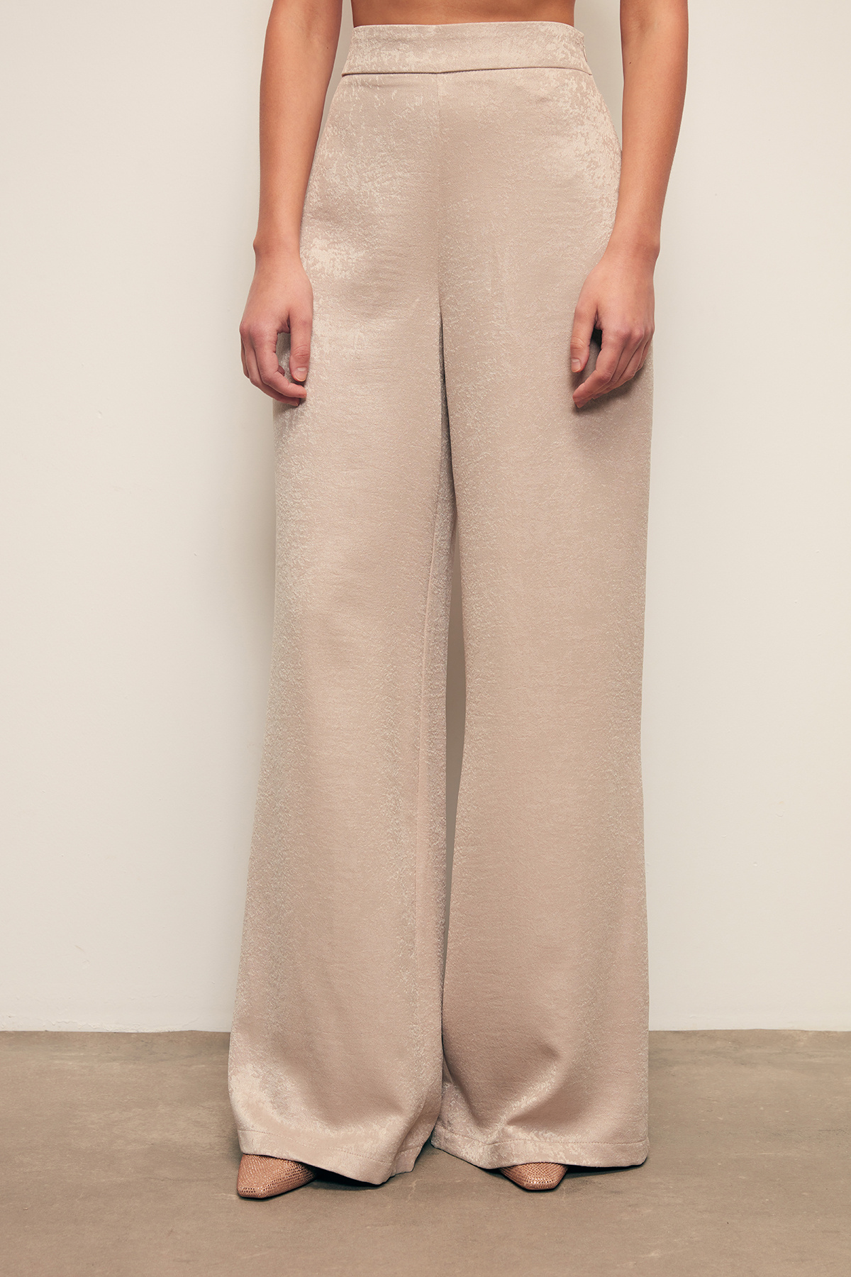 Geniş Paça Pantolon - BEJ