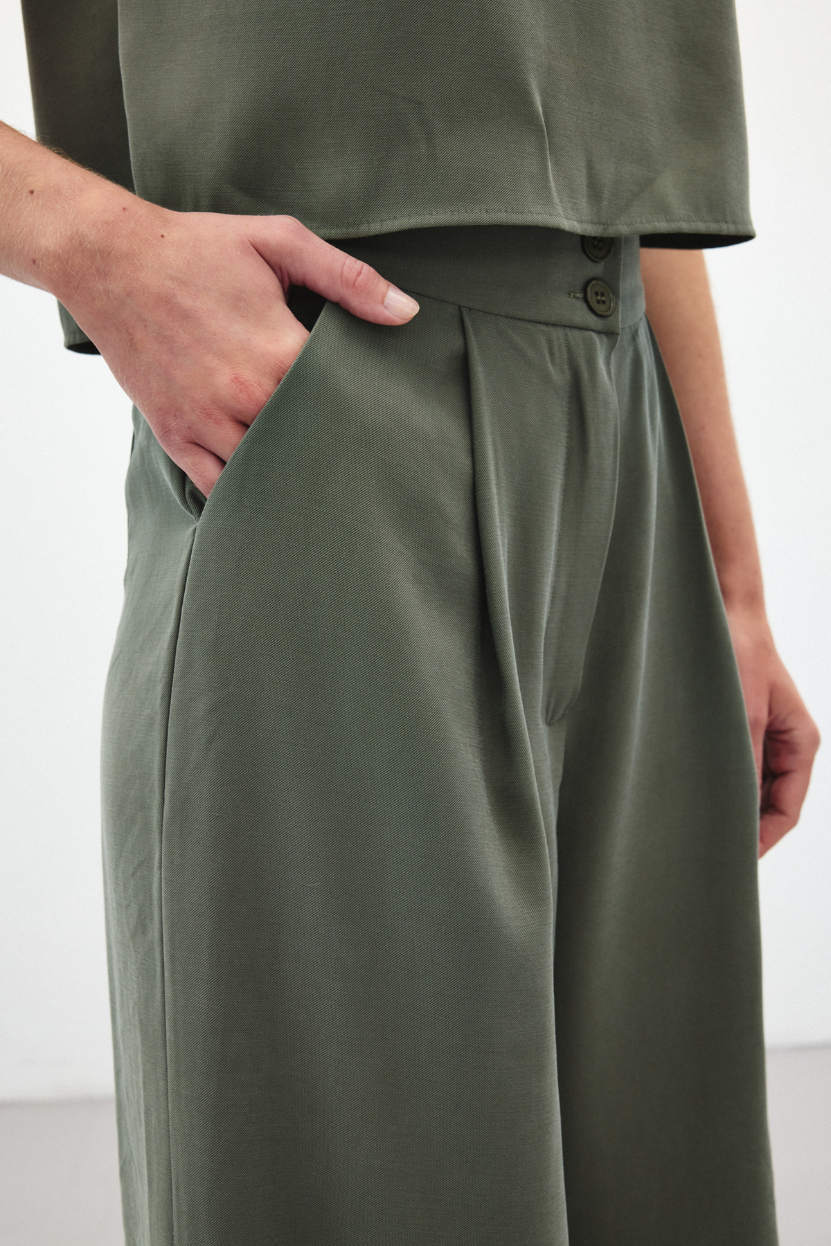 Geniş Paça Pantolon - Haki