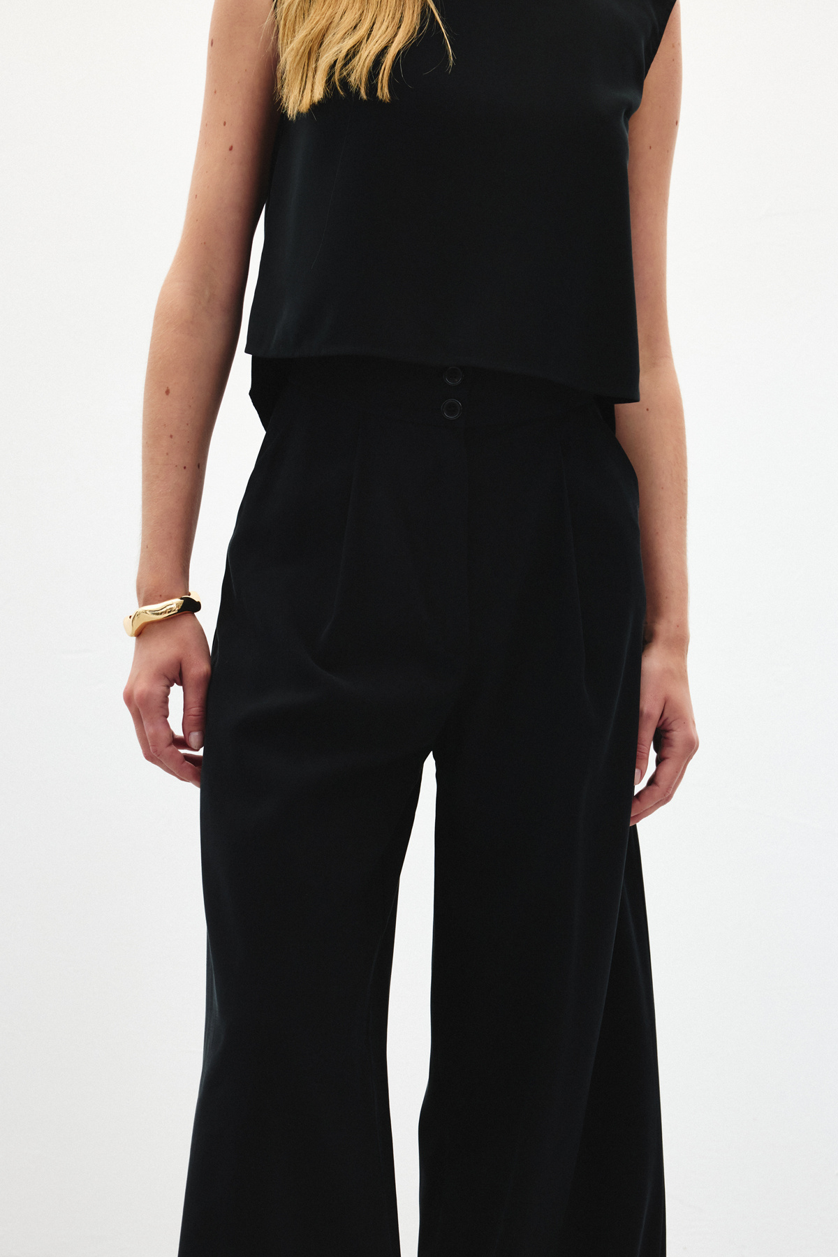 Geniş Paça Pantolon - Siyah