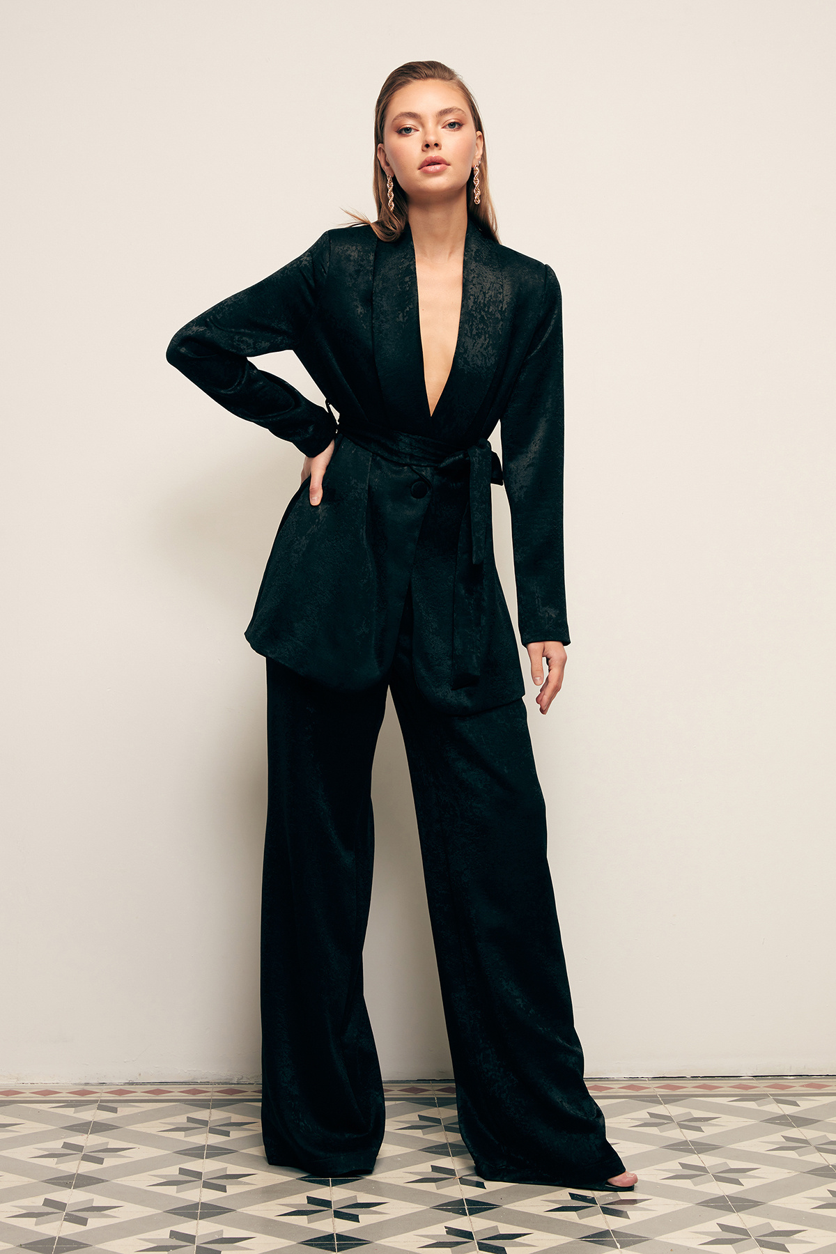 Geniş Paça Pantolon - SİYAH