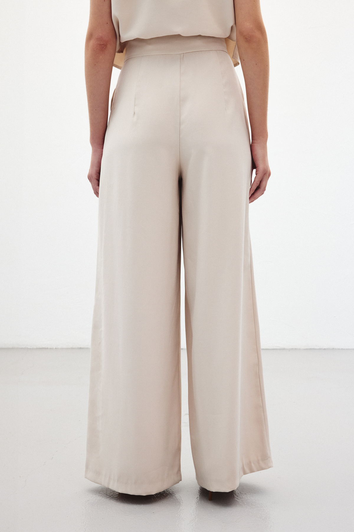 Geniş Paça Pantolon - Taş