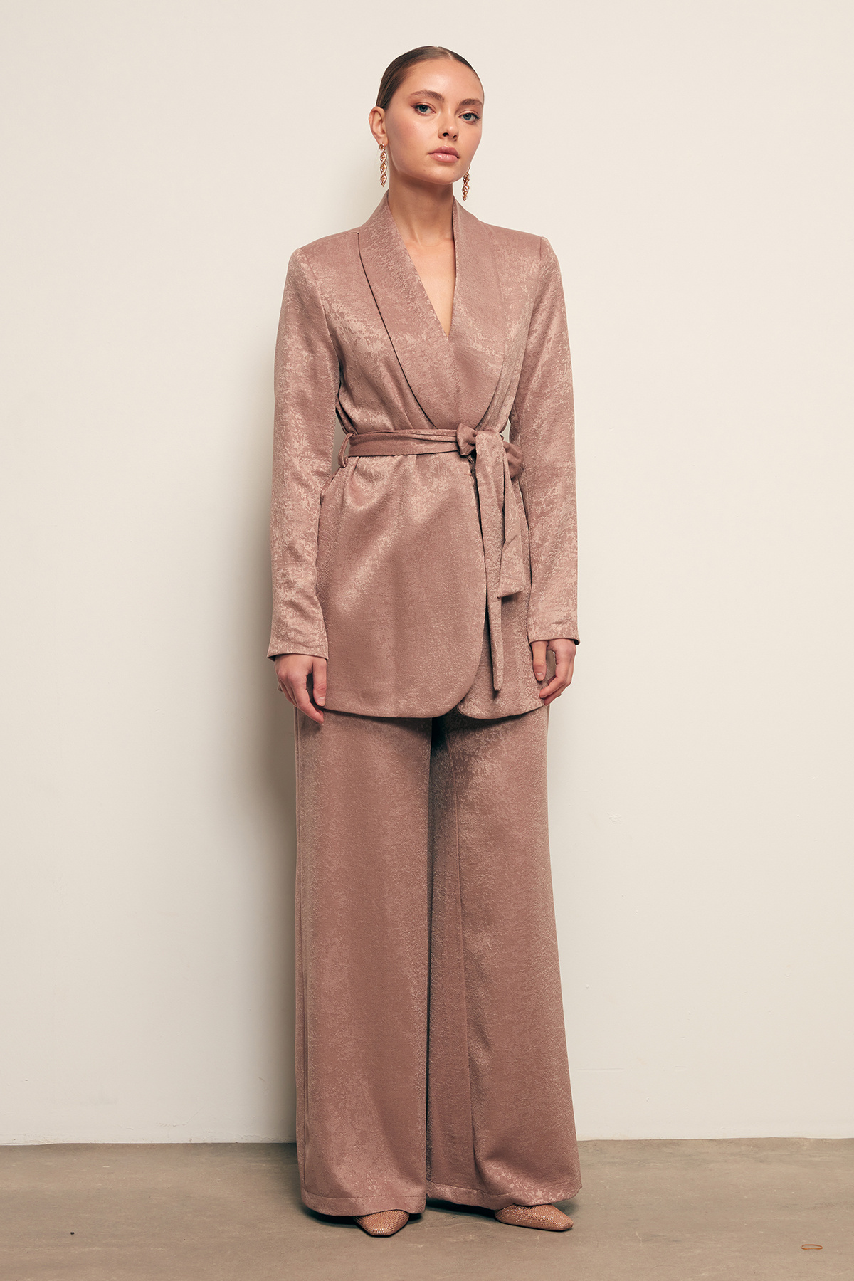 Geniş Paça Pantolon - VİZON