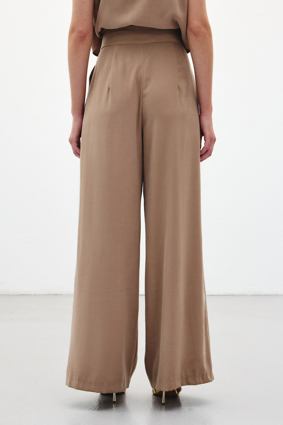 Geniş Paça Pantolon - Vizon