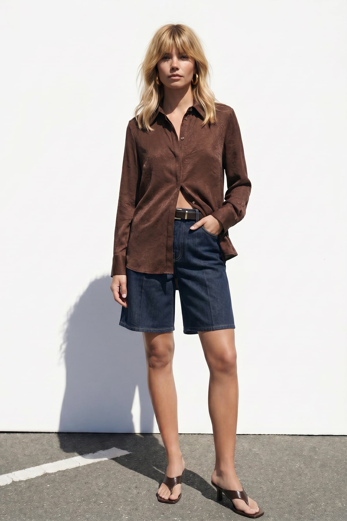 Hidden Flap Shirt - Open coffee