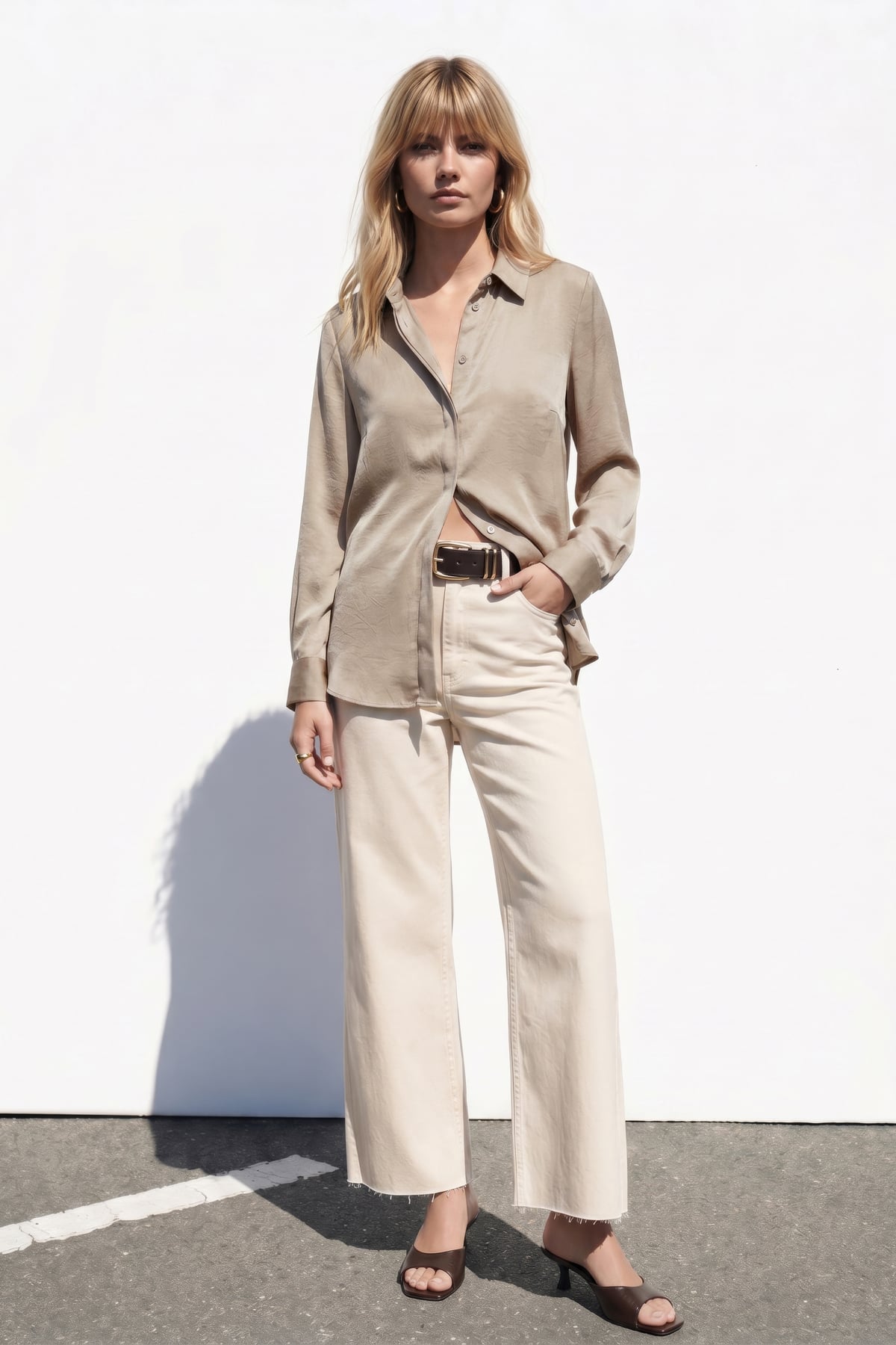 Hidden Flap Shirt - Beıge