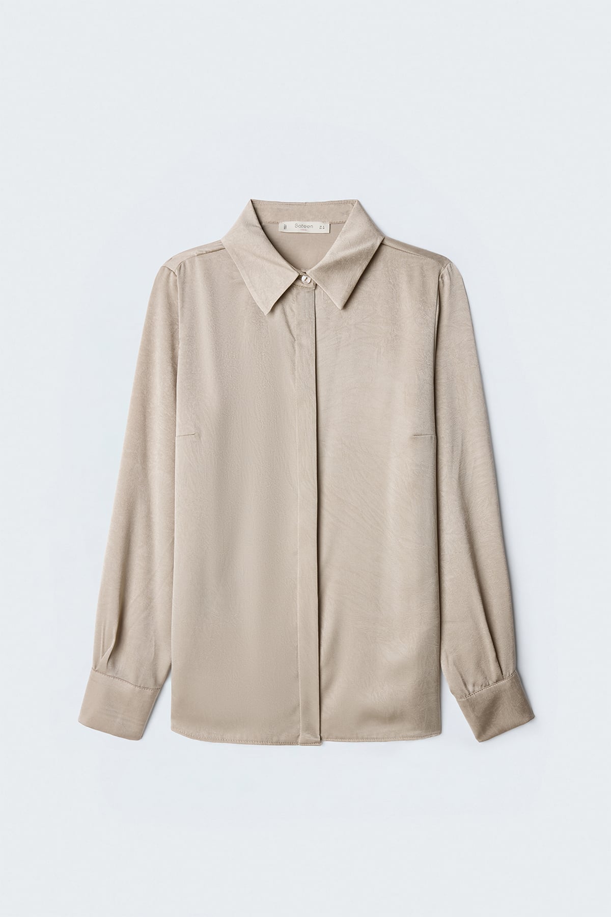 Hidden Flap Shirt - Beıge