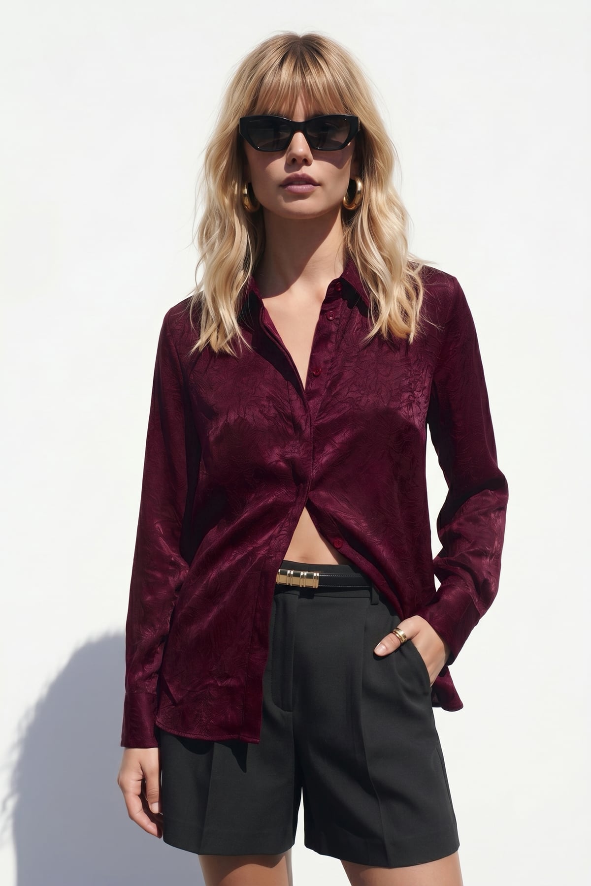 Hidden Flap Shirt - Maroon