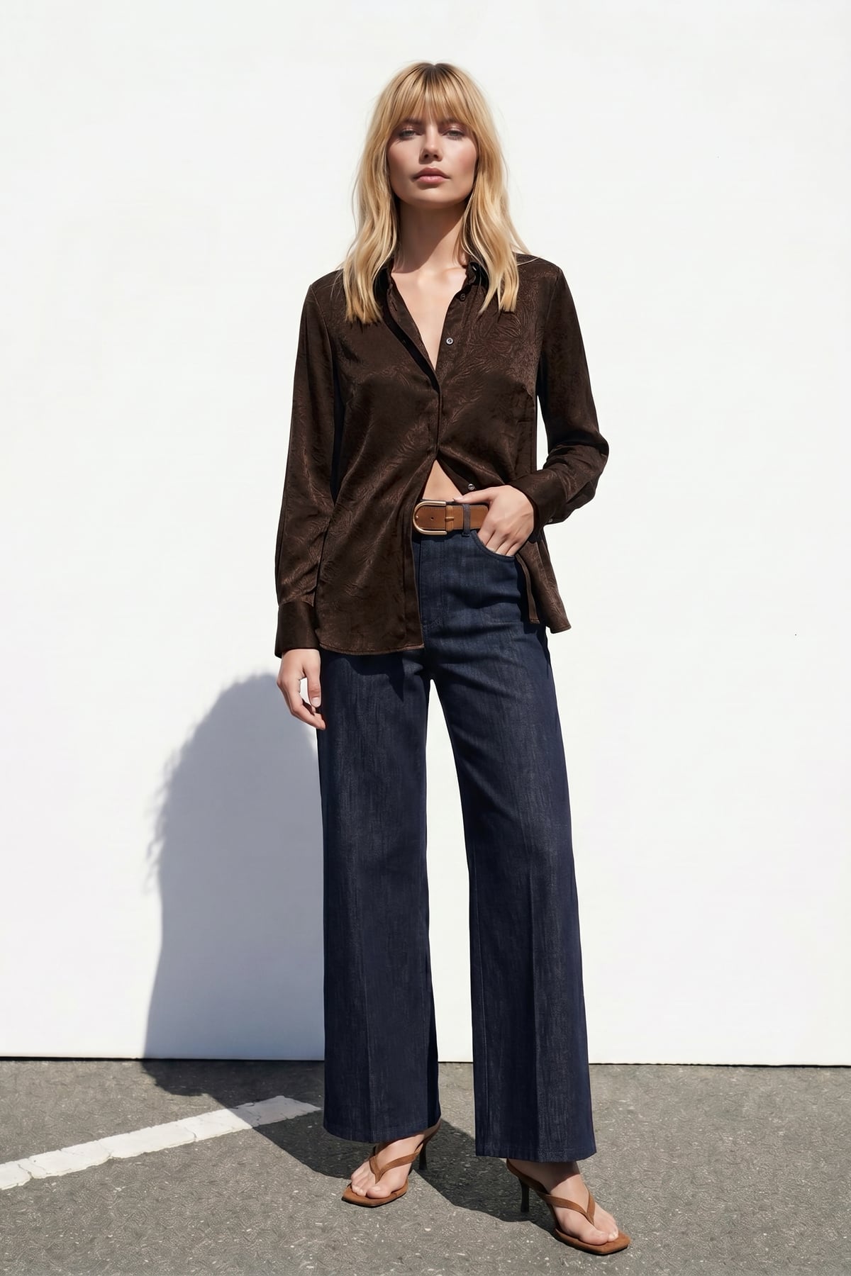 Hidden Flap Shirt - Brown