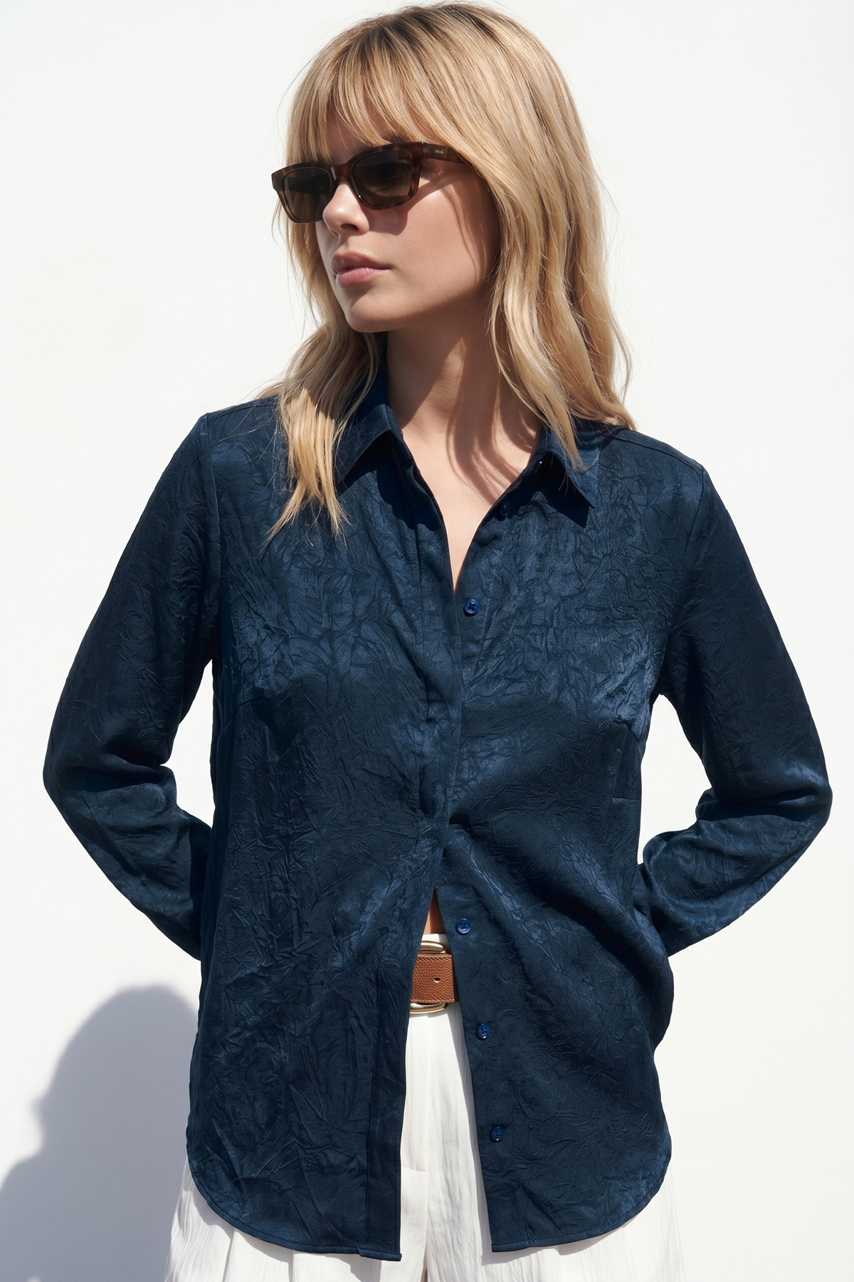 Hidden Flap Shirt - Blue