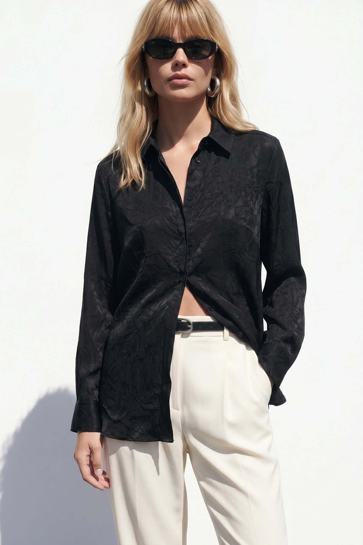 Hidden Flap Shirt - Black