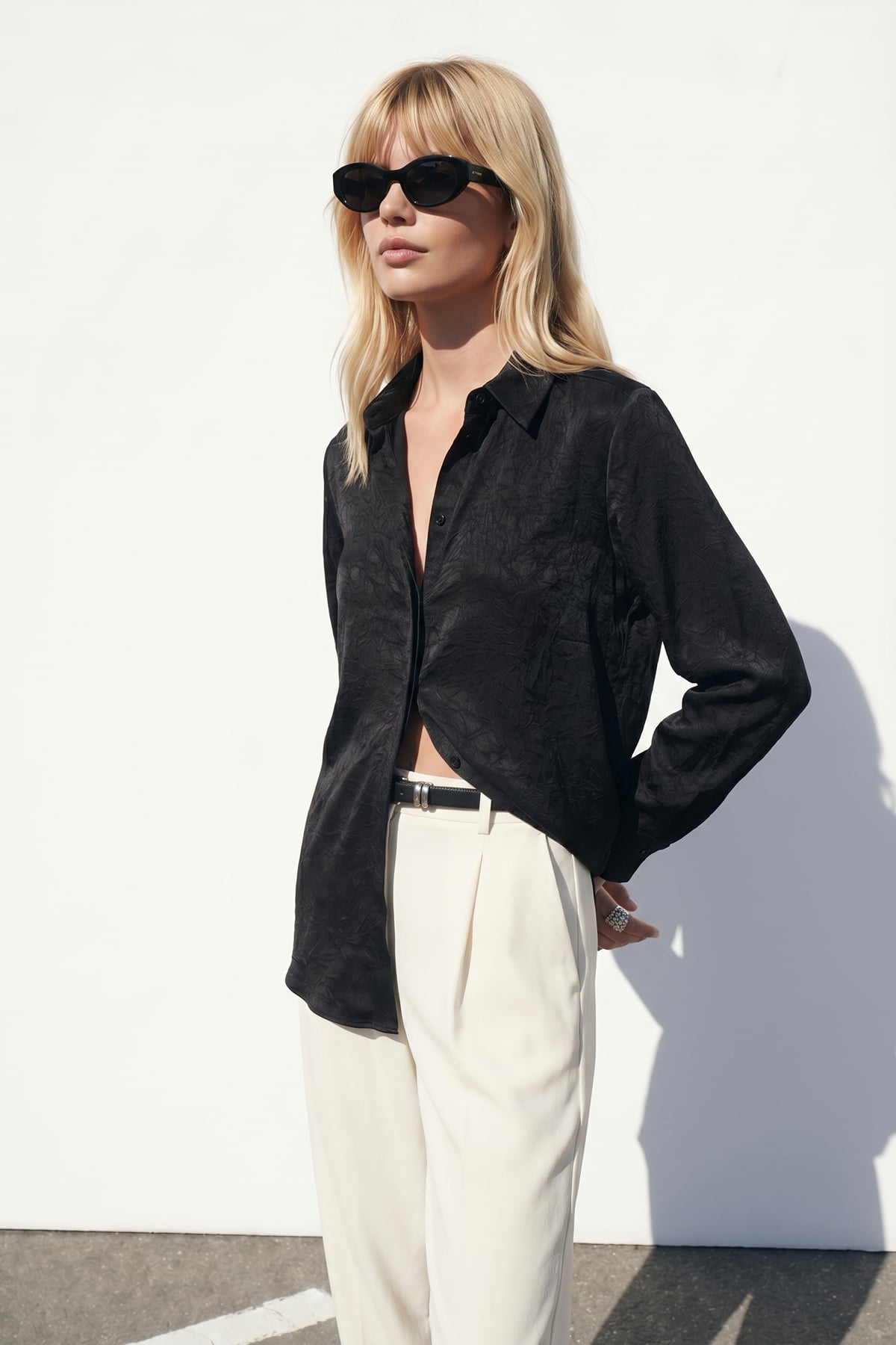 Hidden Flap Shirt - Black