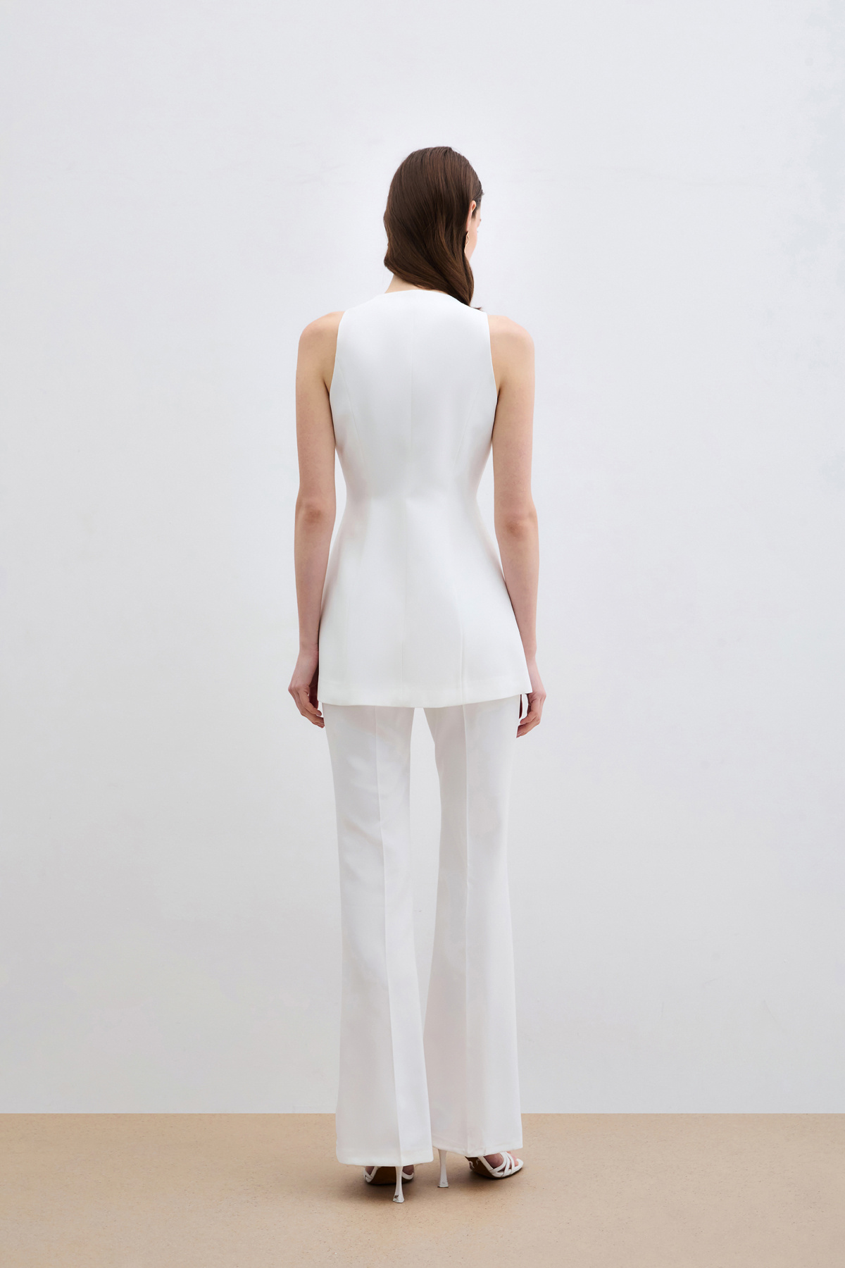 Gold Düğmeli Yelek - Ekru