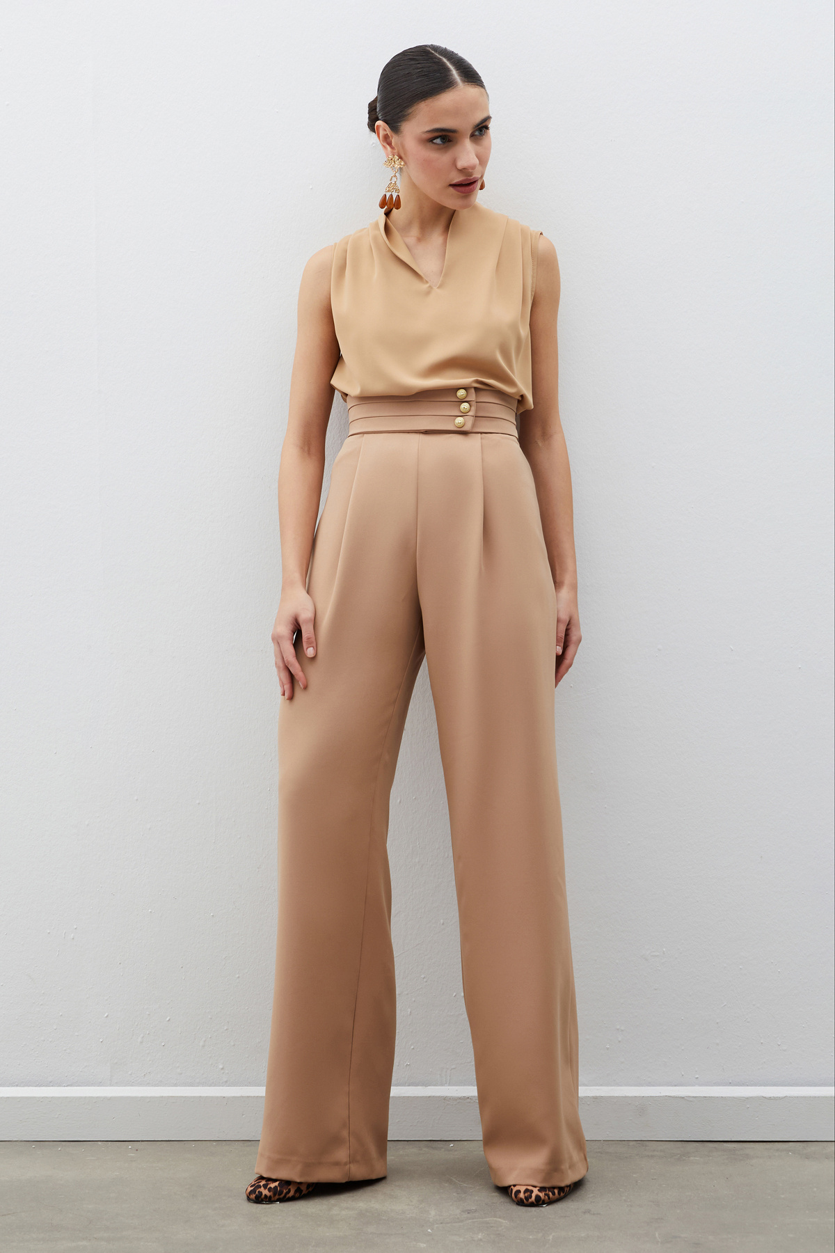 Hakim Yaka Kolsuz Bluz - CAMEL