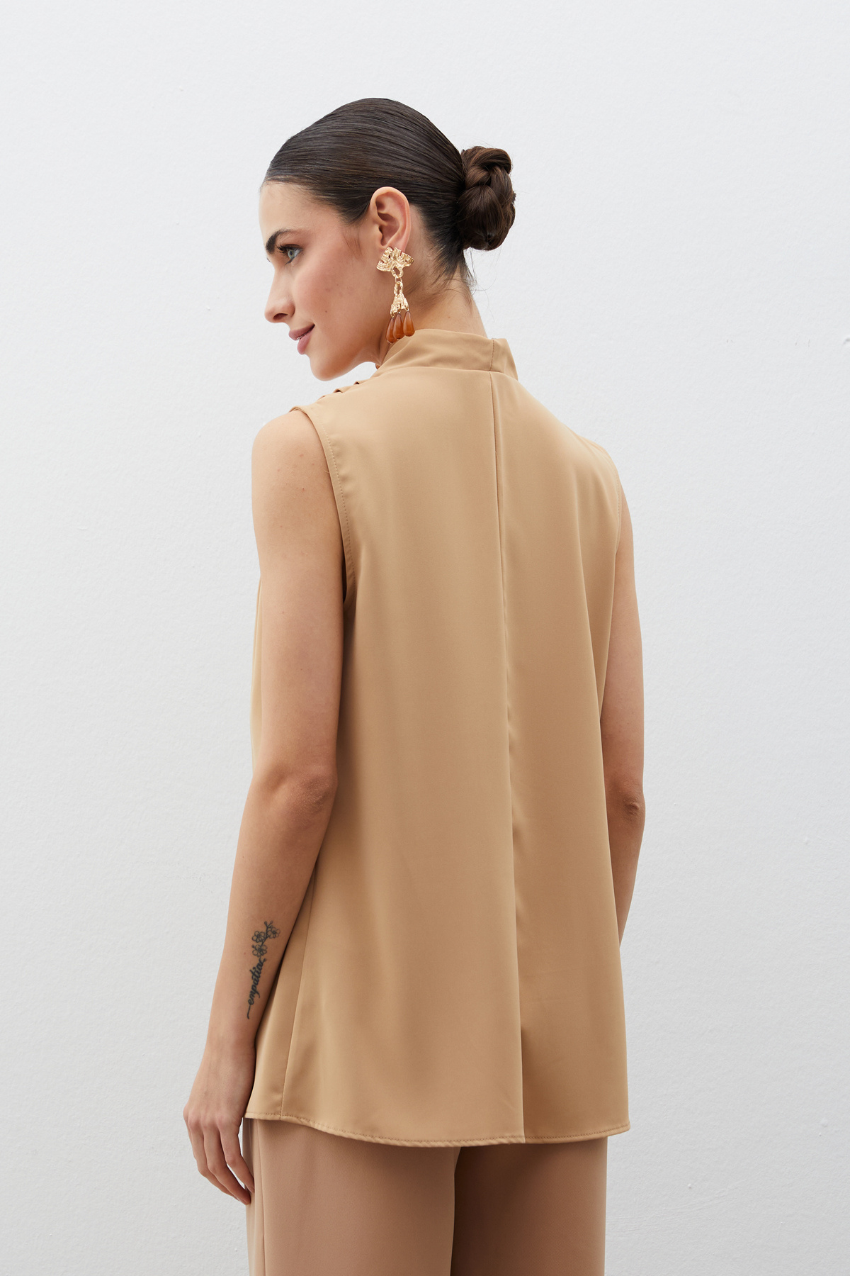 Hakim Yaka Kolsuz Bluz - CAMEL