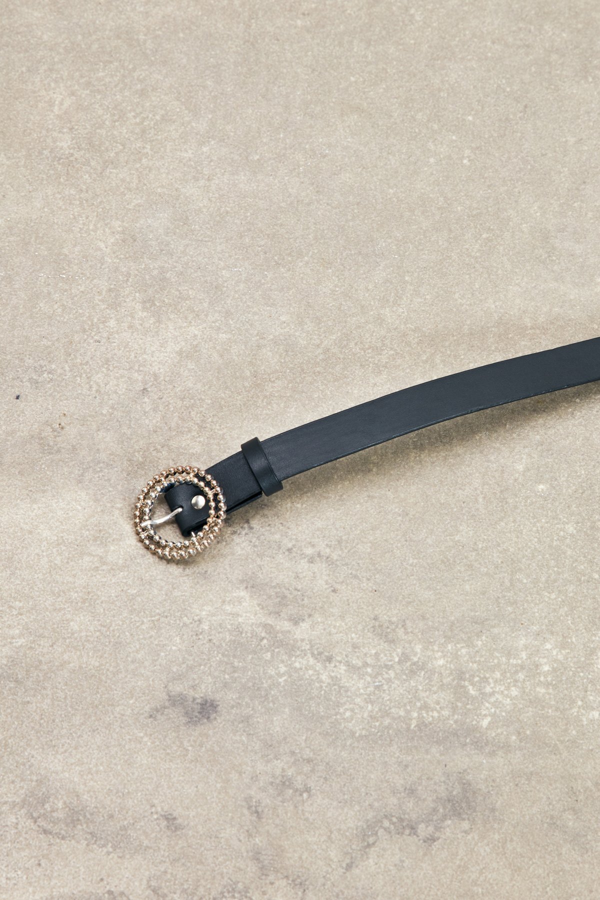 Ring Gold Buckle Belt - BLACK