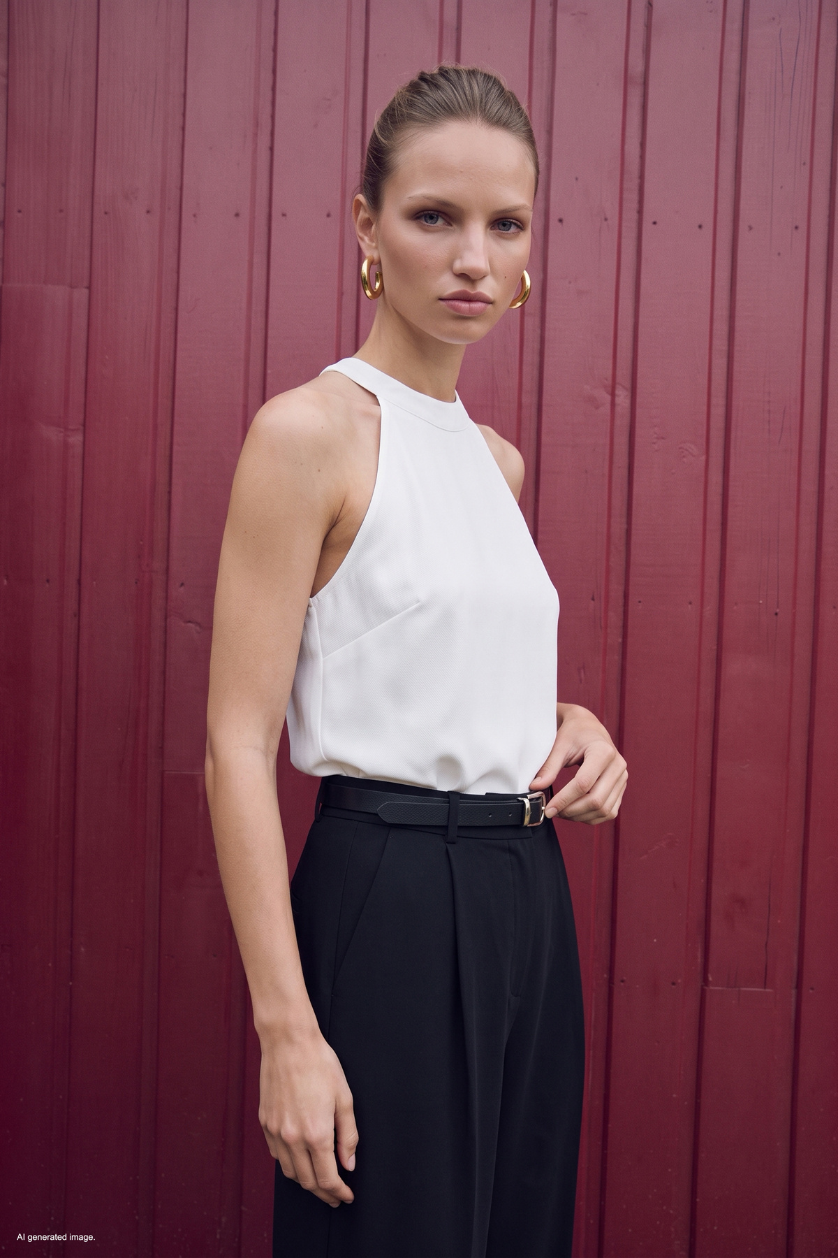 Halter Neck Blouse - Ecru