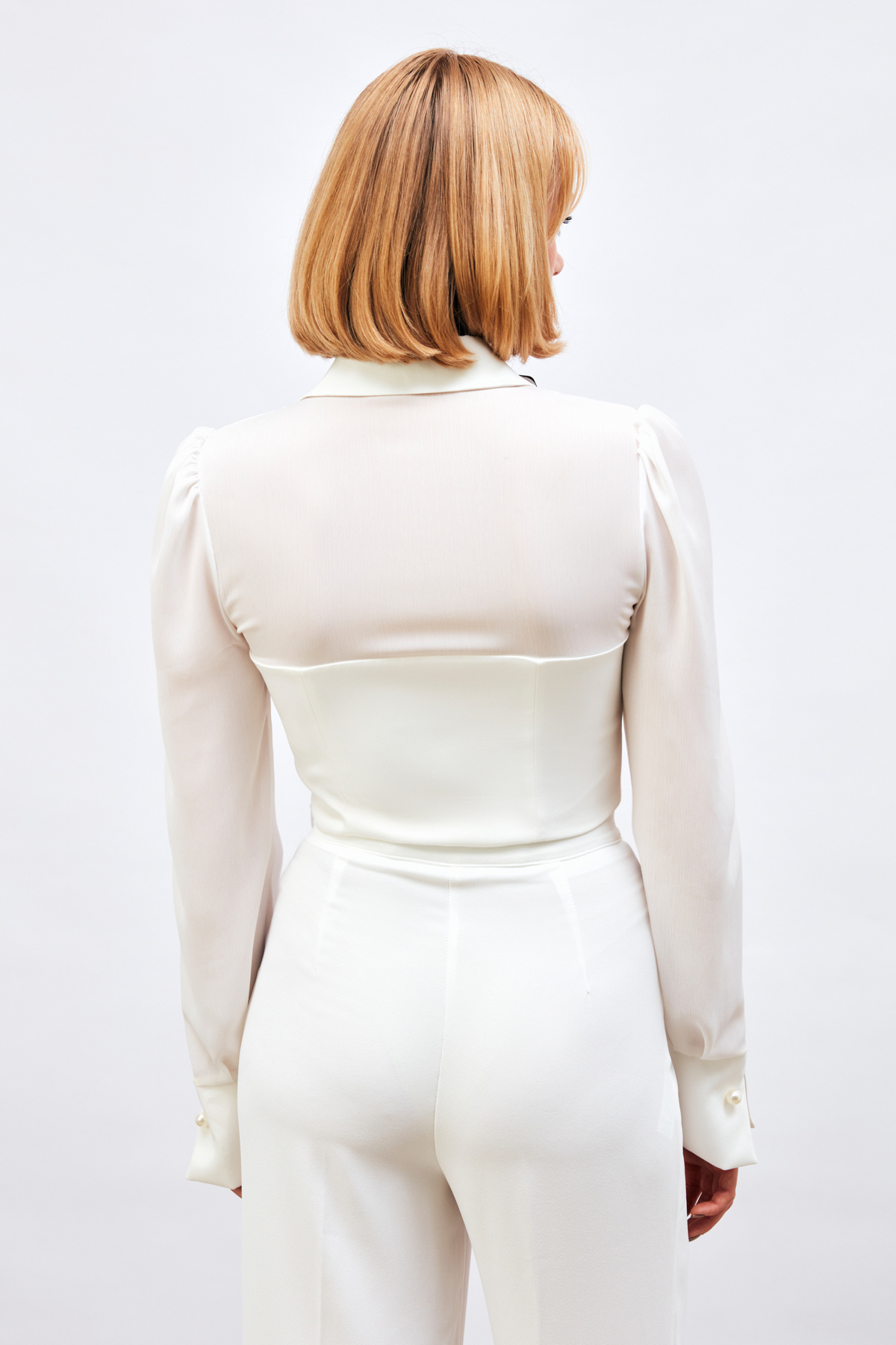 İncili Kol Detaylı Bluz - EKRU