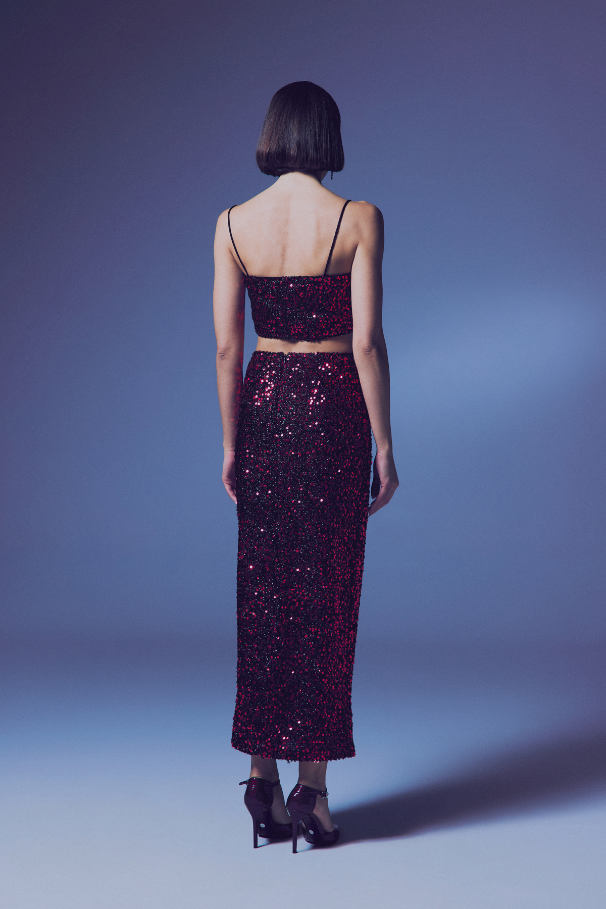 İp Askılı Payet Crop - Bordo