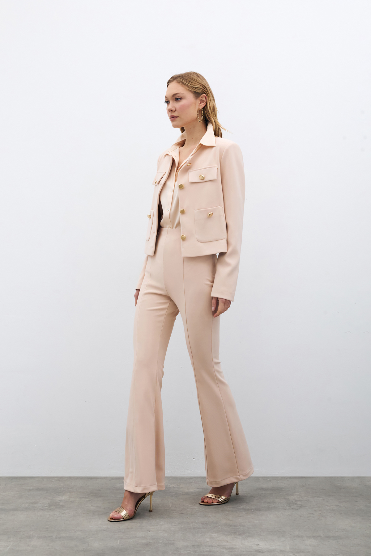 İspanyol Paça Pantolon - BEJ