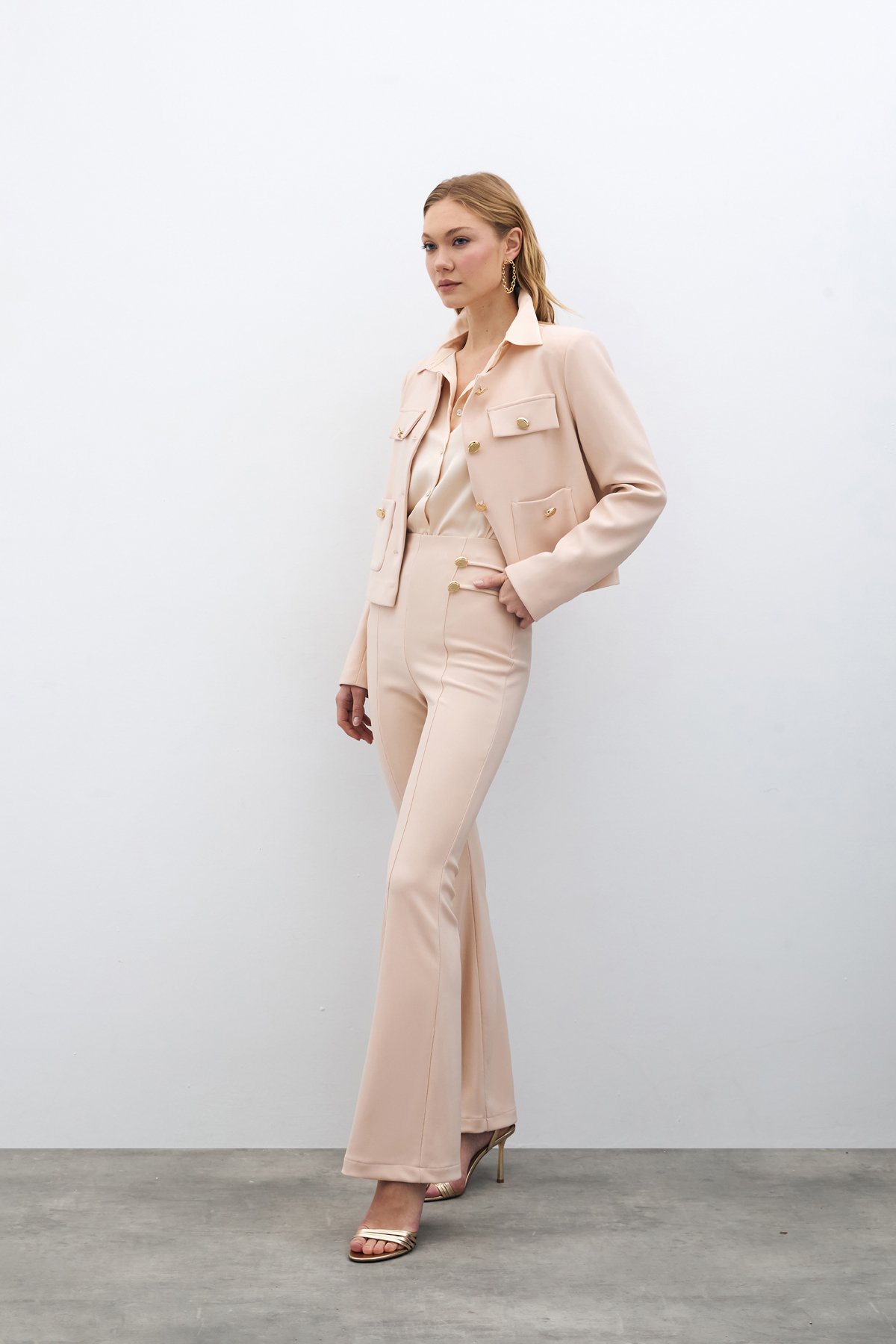 İspanyol Paça Pantolon - BEJ