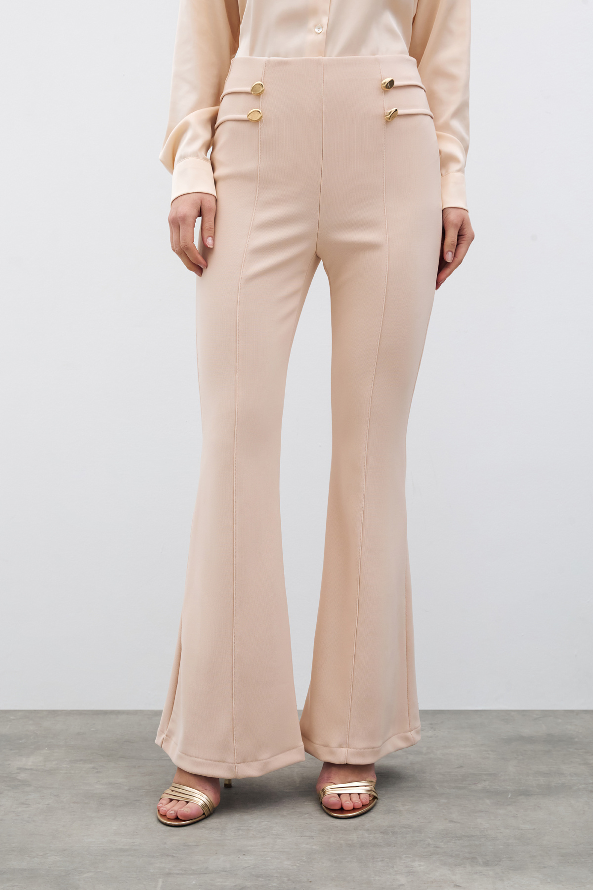 İspanyol Paça Pantolon - BEJ