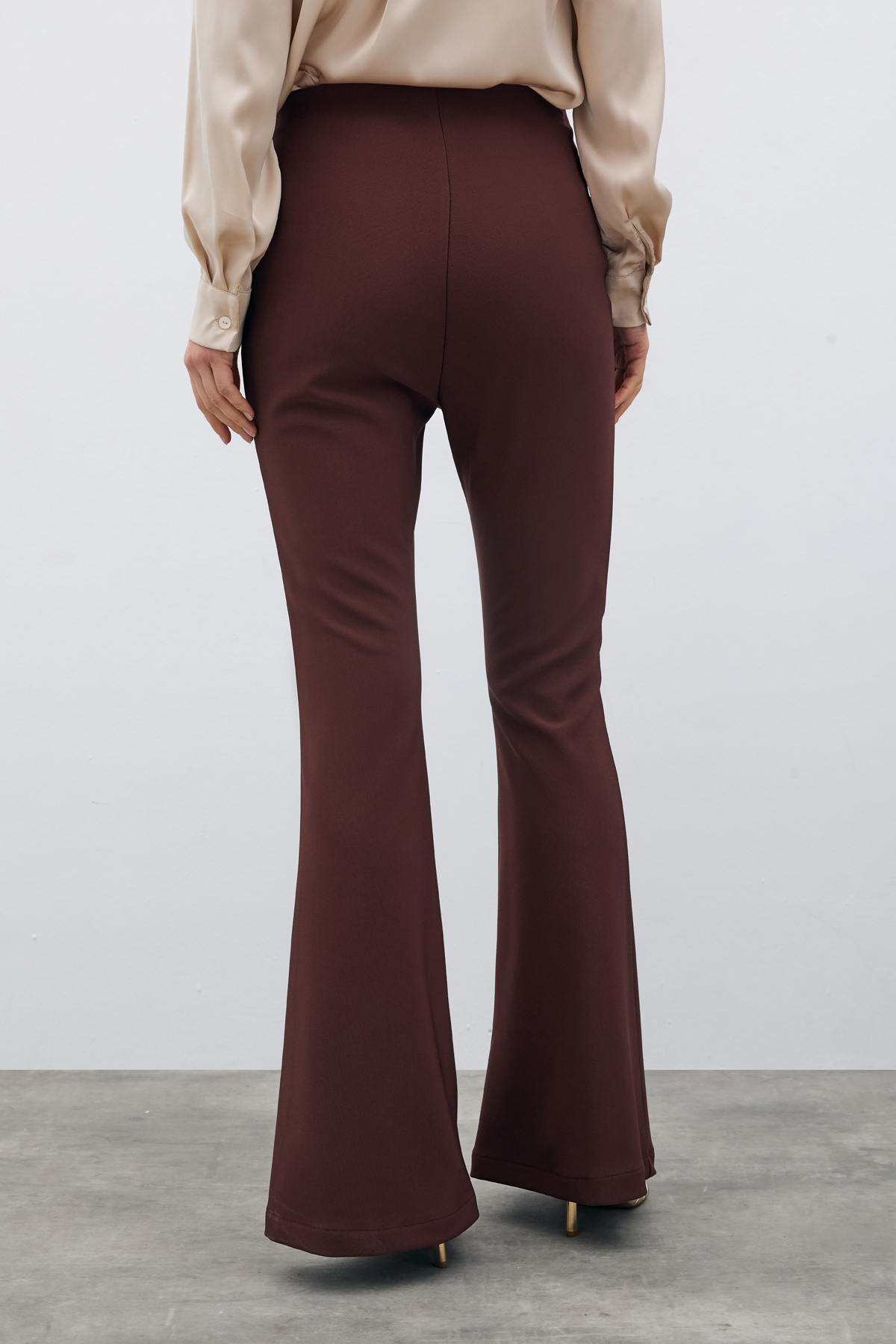 İspanyol Paça Pantolon - KAHVE