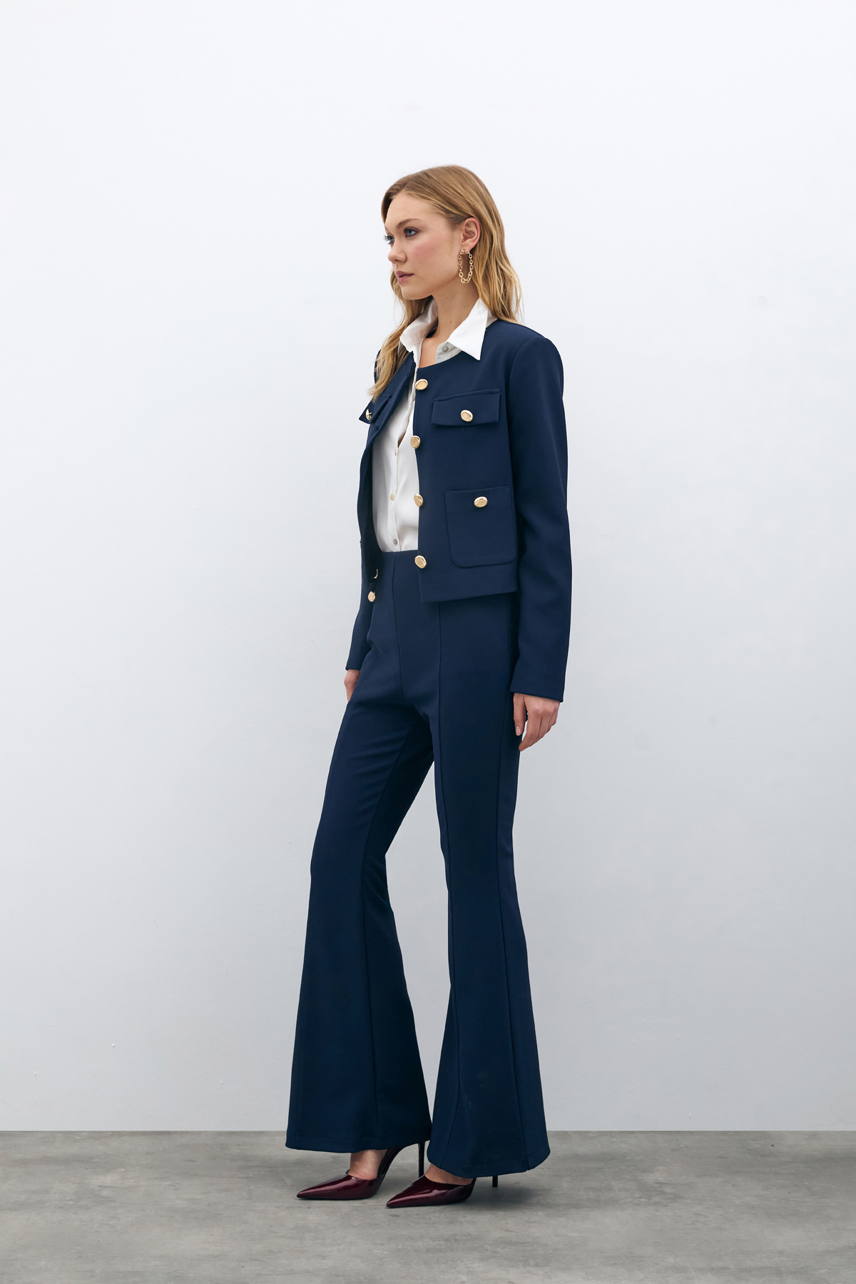 İspanyol Paça Pantolon - Lacivert