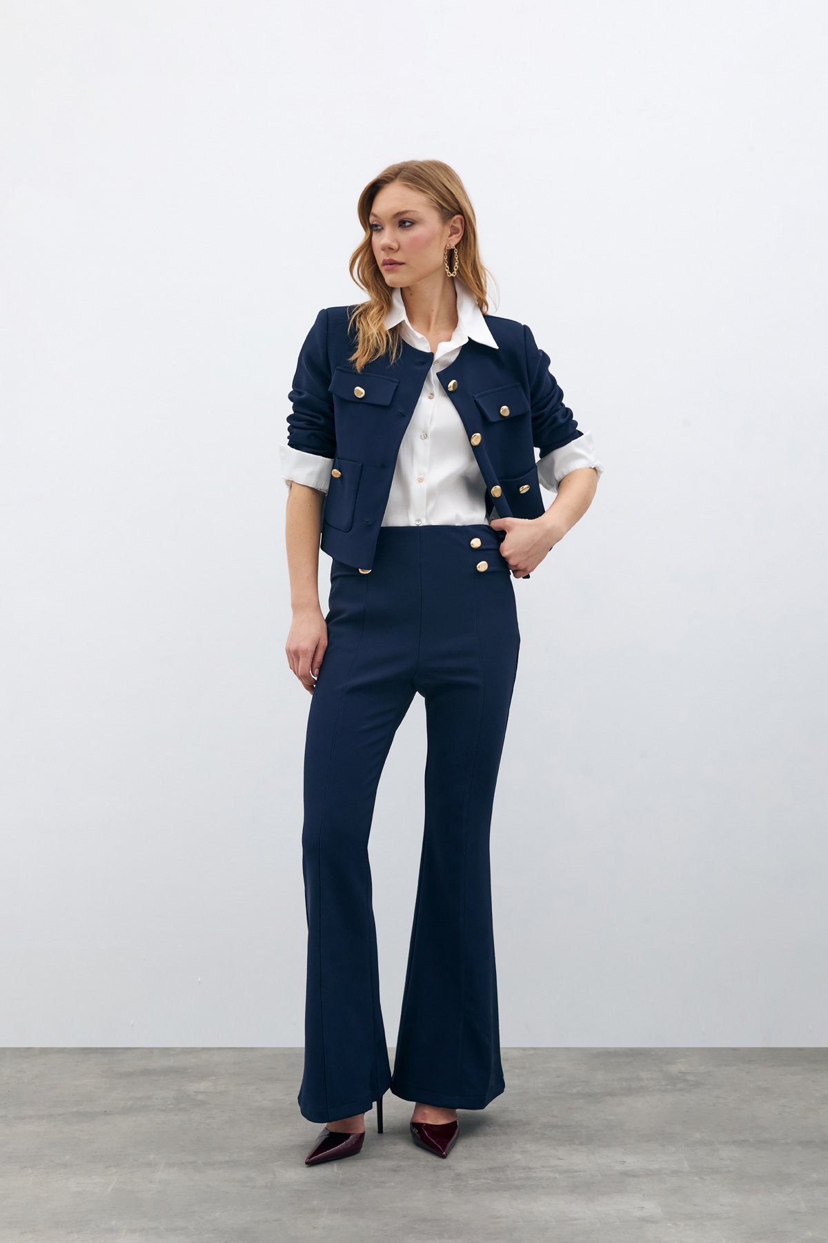 İspanyol Paça Pantolon - Lacivert