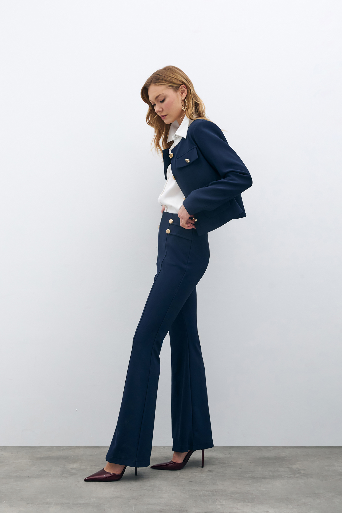 İspanyol Paça Pantolon - Lacivert